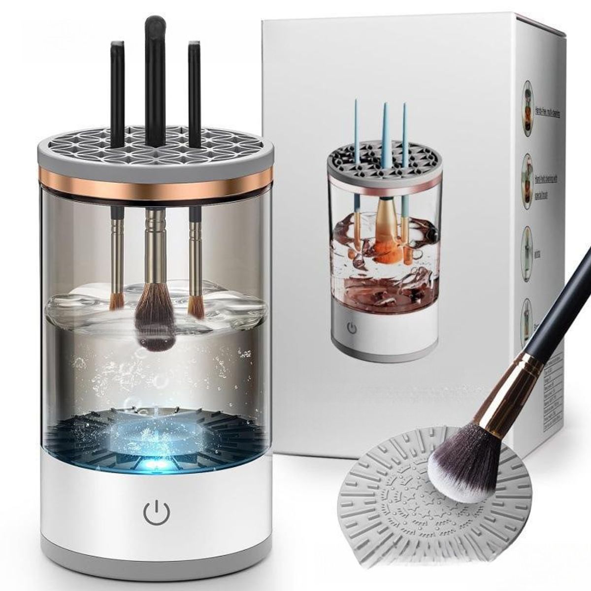Electric Makeup Brush Cleaner Machine - White-image-SKU20358365
