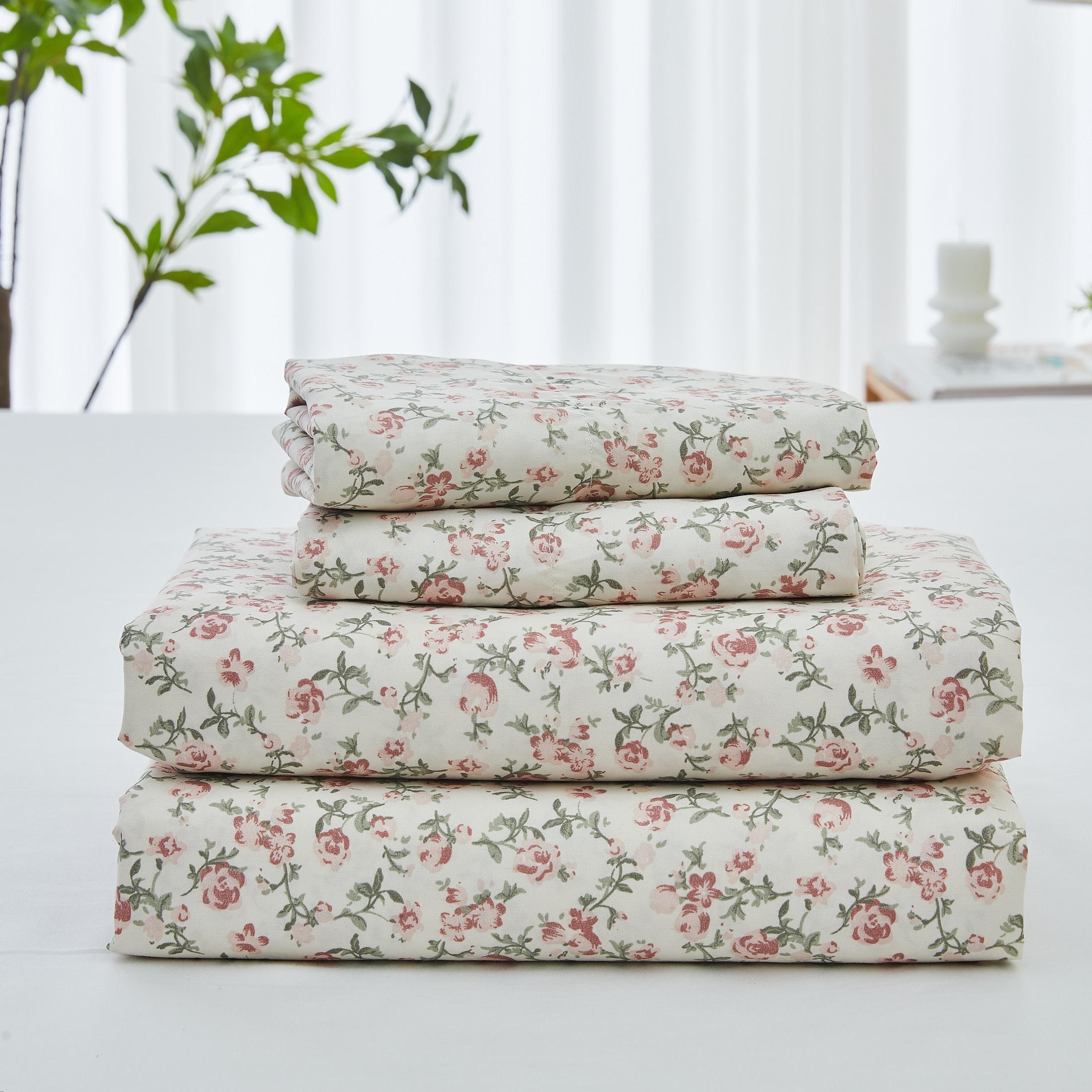Photos - Bed Linen Kathy Ireland Kathy Ireland Extra Soft Printed Sheet Set - Full / Evelyn Rose 1293FLEVROS(4 Pieces)
