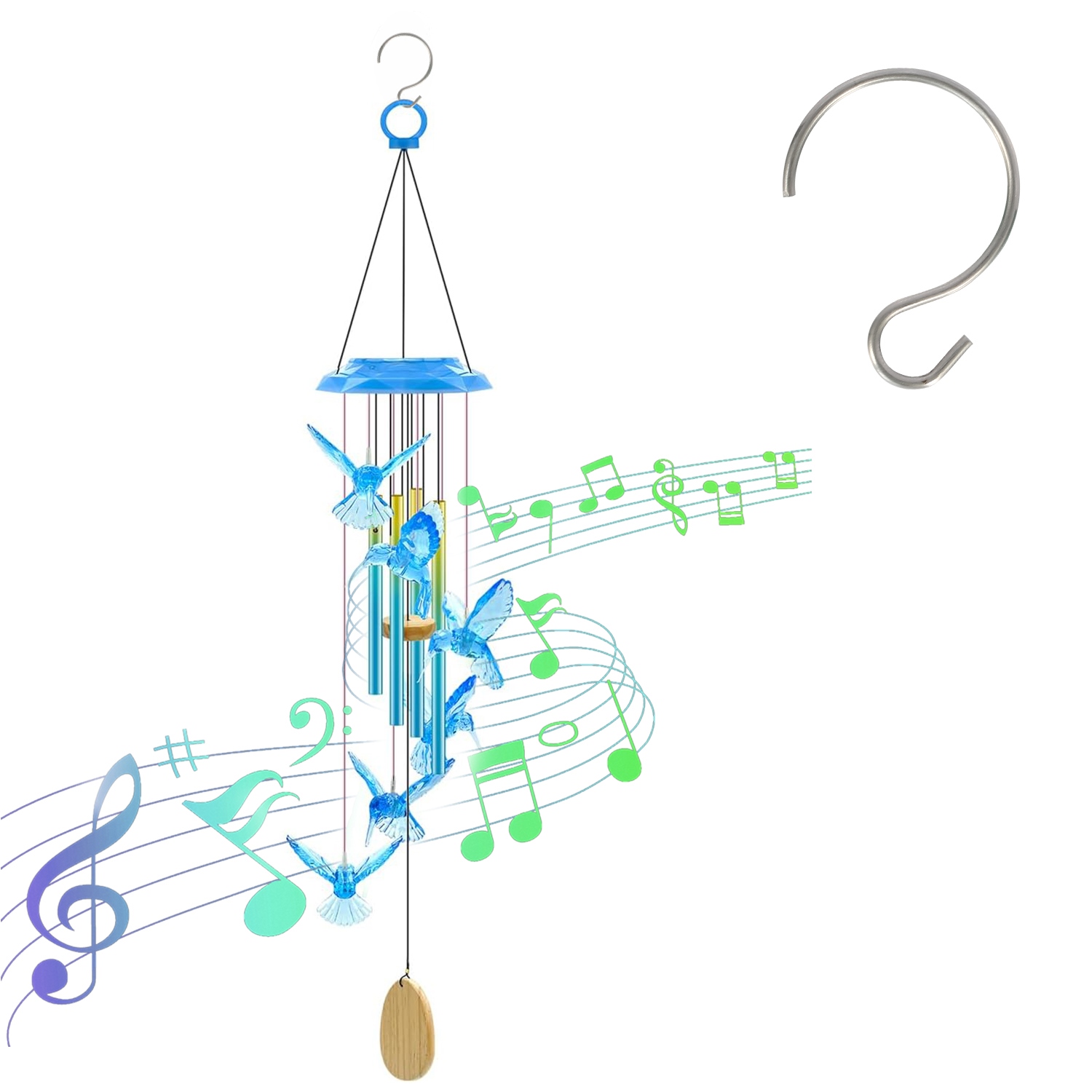 Photos - Other Decoration iGardenPro Solar Color-Changing Wind Chime - Blue HGHUMMINGBIRDCHIMEGPCT5641(BLUE)