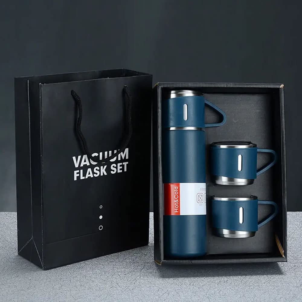 3Lid Insulated Water Bottle  Blue
