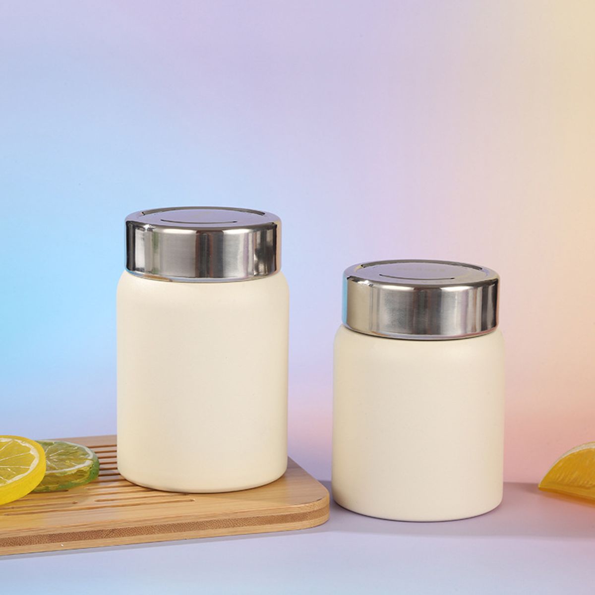 Stainless Steel Thermal Food Jar - Beige-220ML