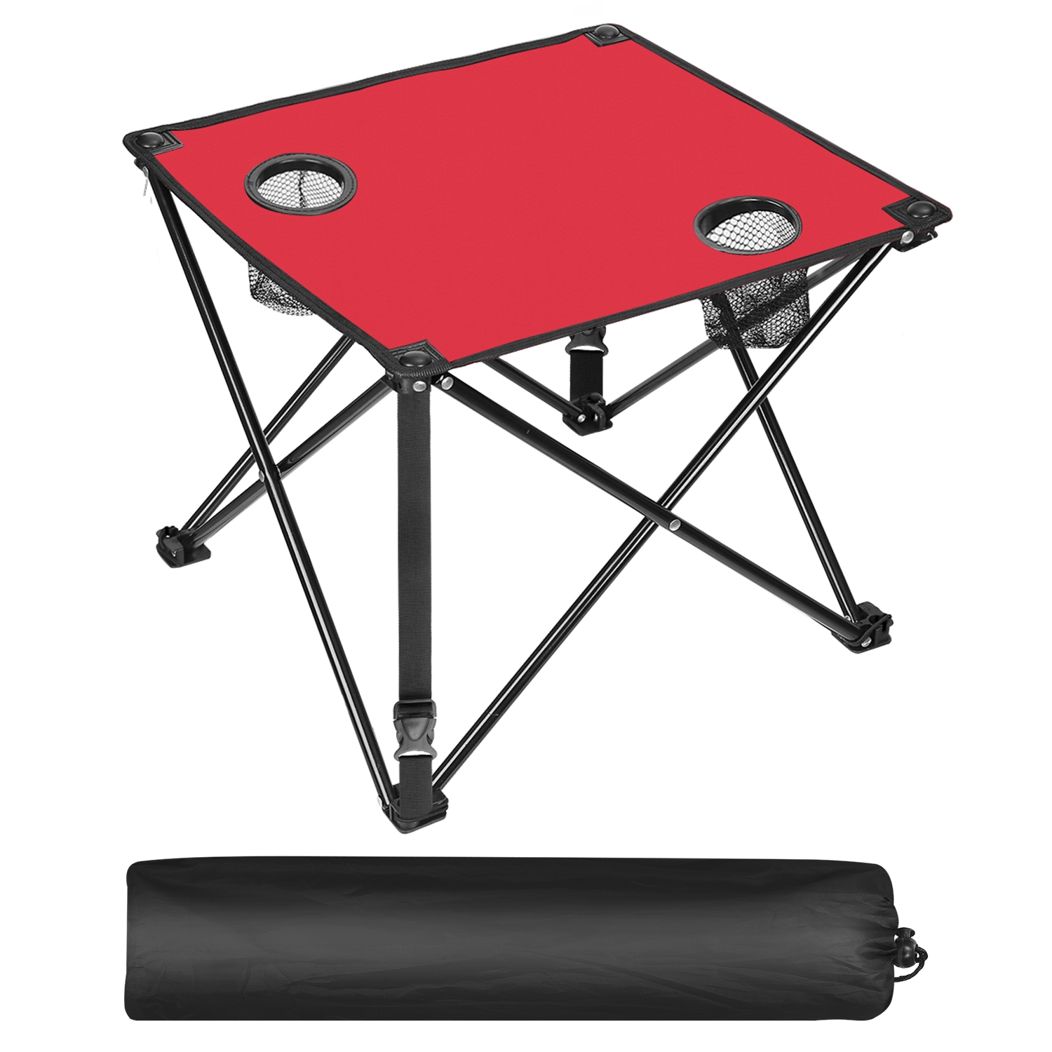 Foldable Camping Table (1 or 2-Pack) - 1-Piece Red