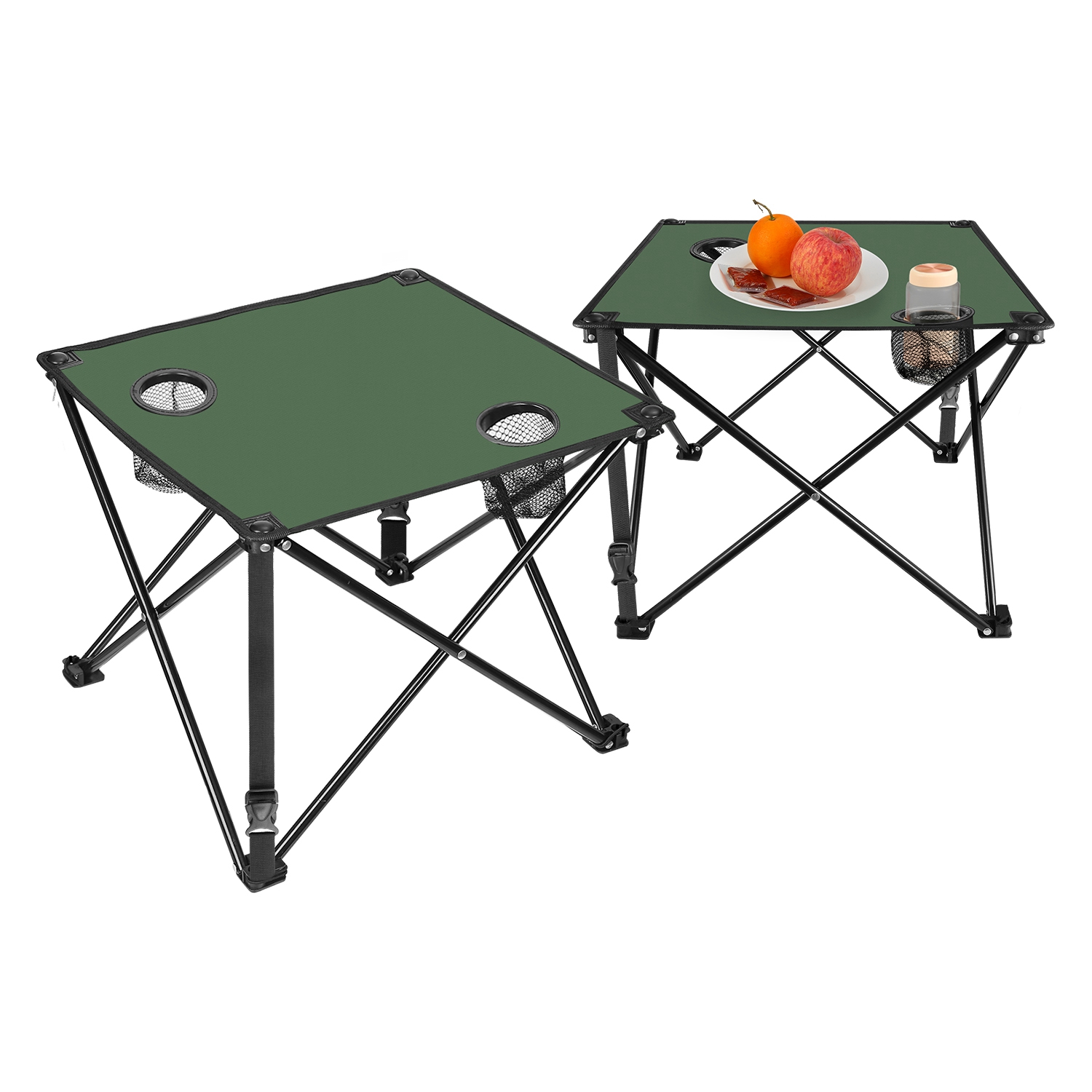 Photos - Outdoor Furniture LakeForest Foldable Camping Table  - 2-Piece Green HGRESTTABLE(2PCGREEN)GPCT2096(1 or 2-Pack)