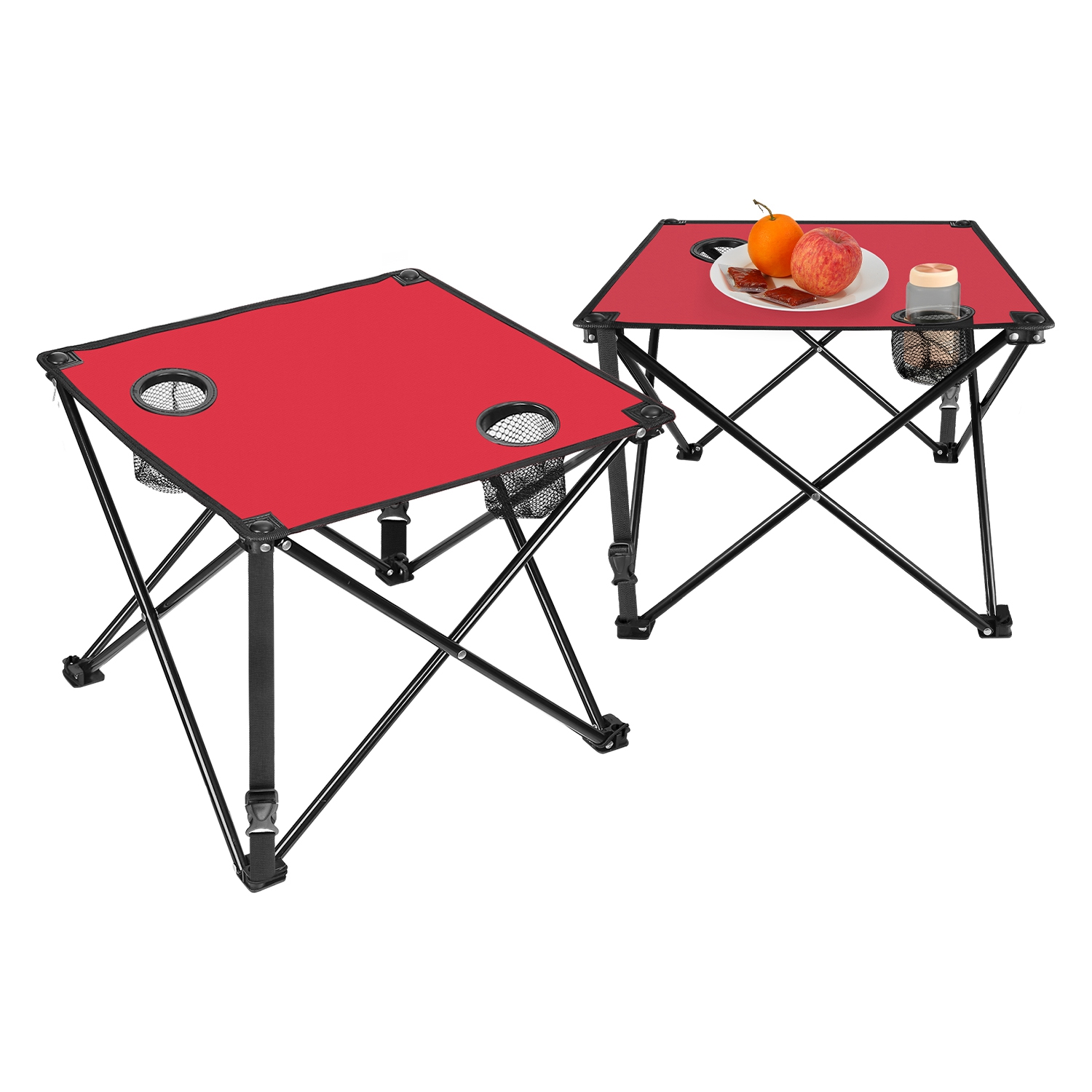 Photos - Outdoor Furniture LakeForest Foldable Camping Table  - 2-Piece Red HGRESTTABLE(2PCRED)GPCT2096(1 or 2-Pack)