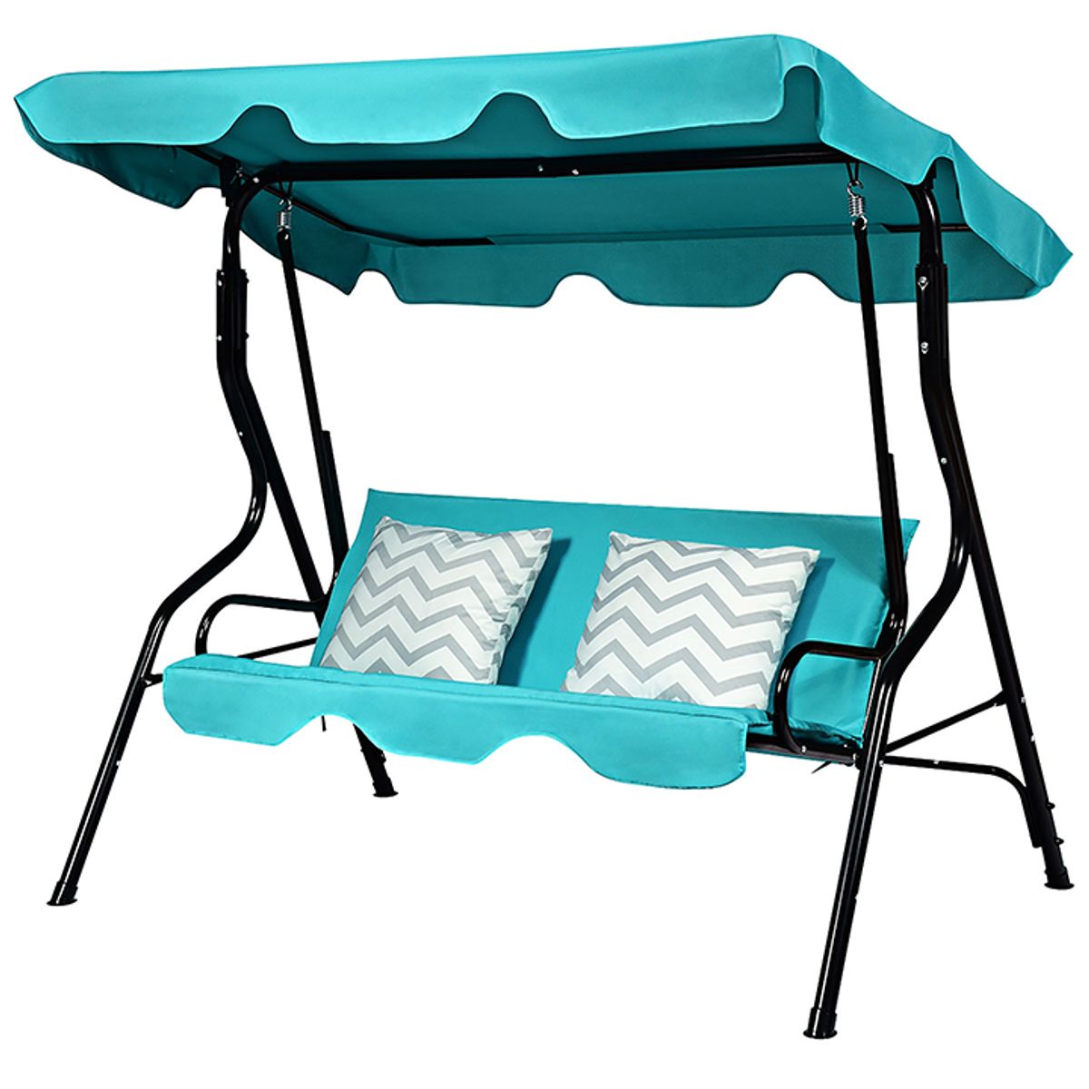 Photos - Canopy Swing Costway 3-Seat Patio Canopy Glider Swing - Blue OP3101BL