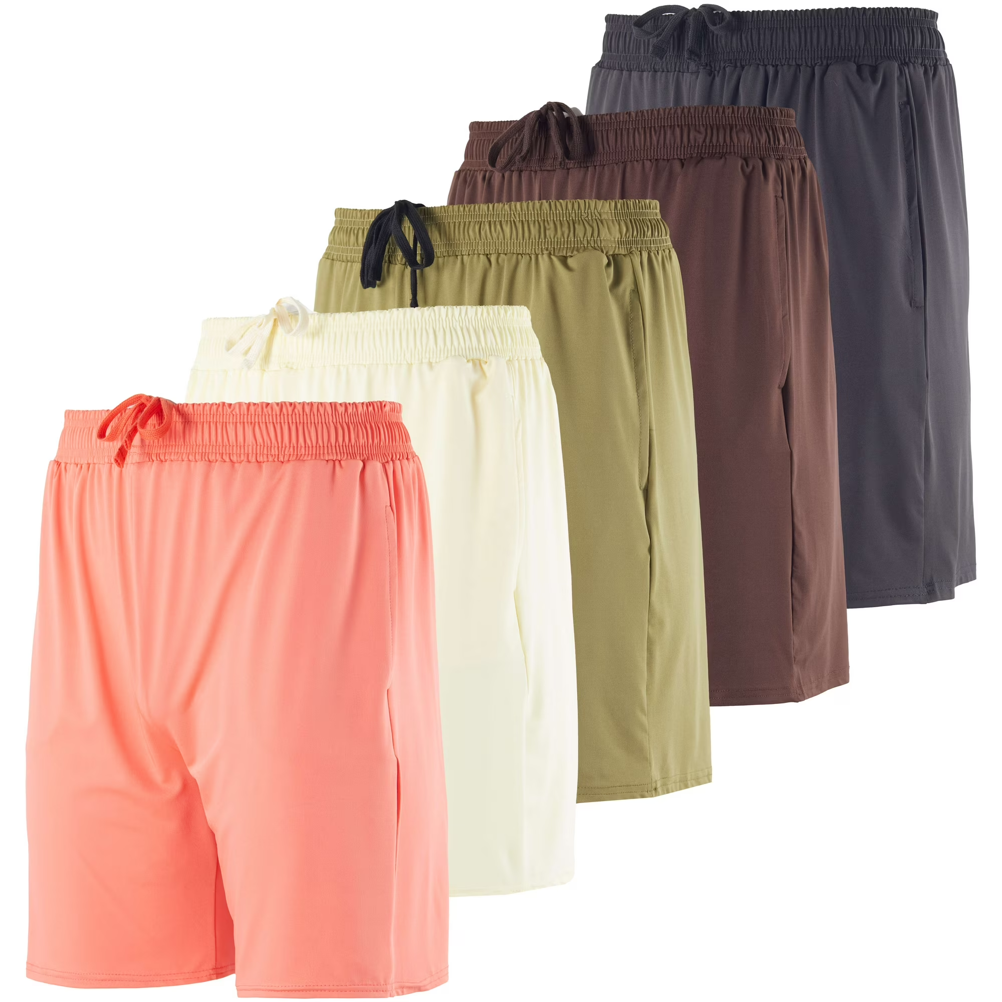 Men's Dry-Fit 7" Sweat Resistant Workout Shorts (5-Pack) - SET 4- 2XL