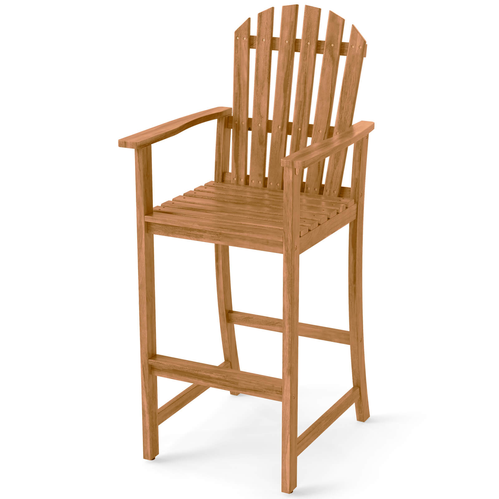 Outdoor HDPE Bar-Height Patio Chair - Natural-24”L
