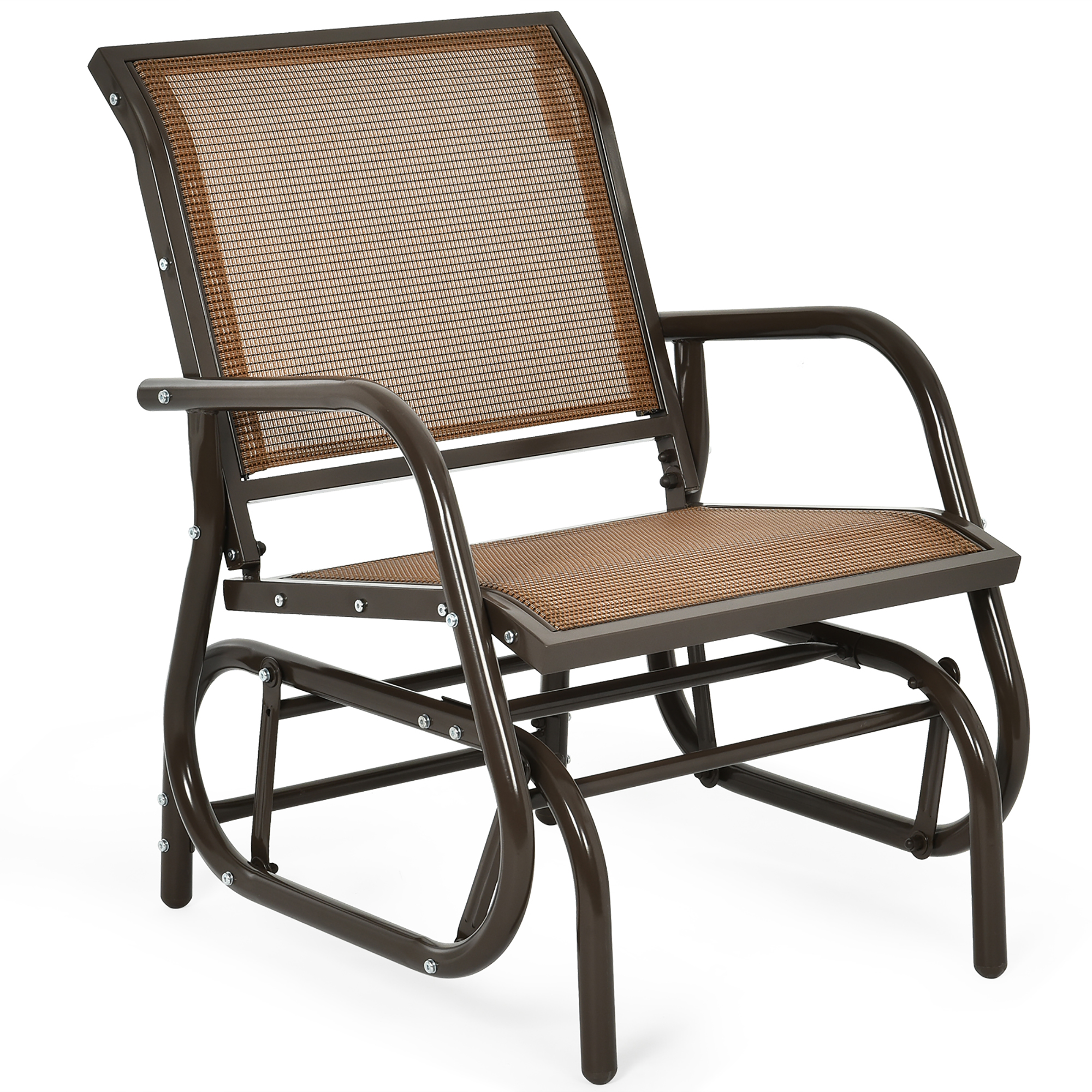 Outdoor Glider Rocking Chair (- or 2-Pack) - Brown- 1-Piece