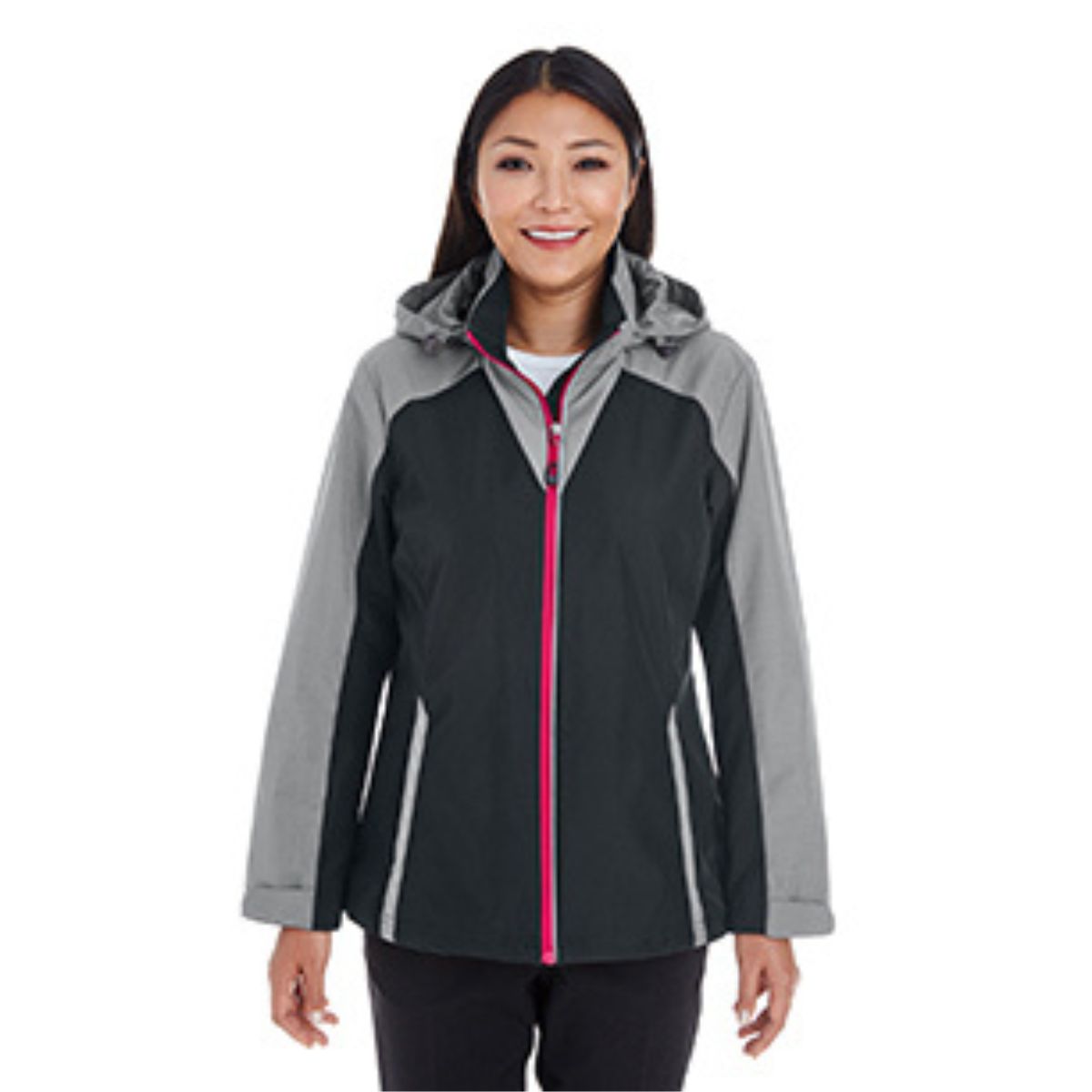 Ladies Interactive Colorblock Shell Reflective Panels  BlkGrpCl Rd