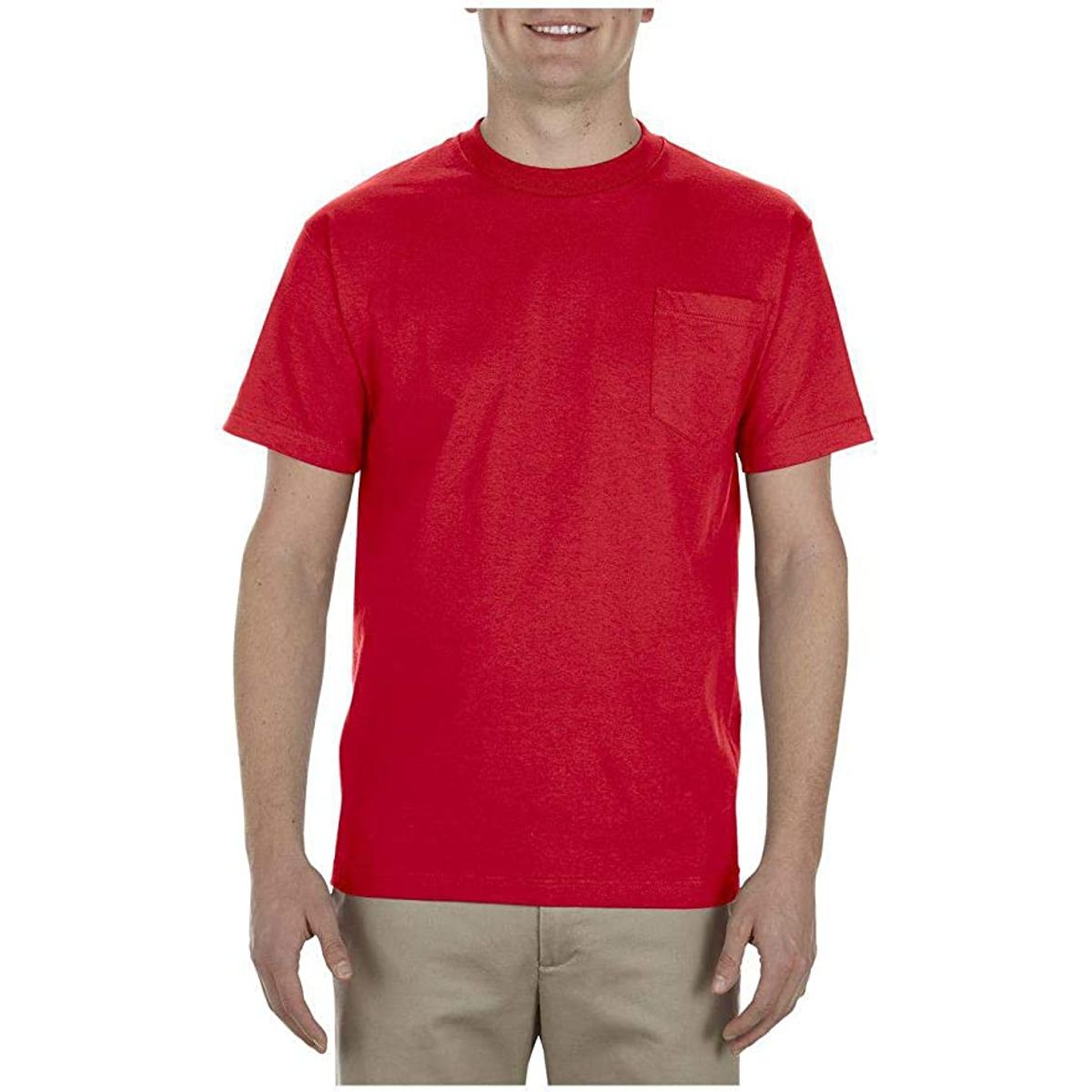 Alstyle Cotton Pocket TShirt Small  Red