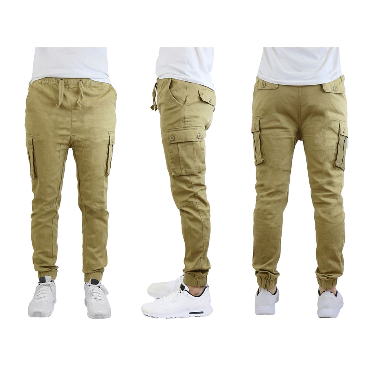 Men's Stretch Fit Cotton Cargo Joggers - Timber - Medium