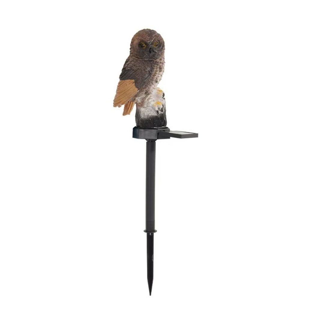 Owl-Shaped Solar Garden Stake Light - Brown