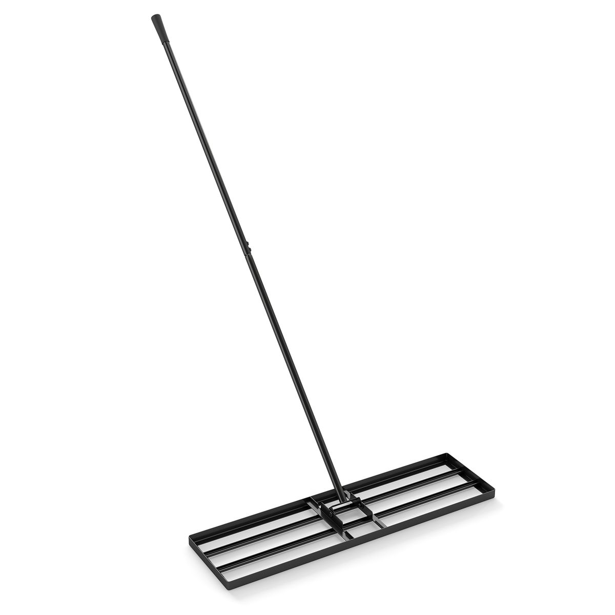 36” x 10” Lawn Leveling Rake with Non-Slip Handle - Rake-Black