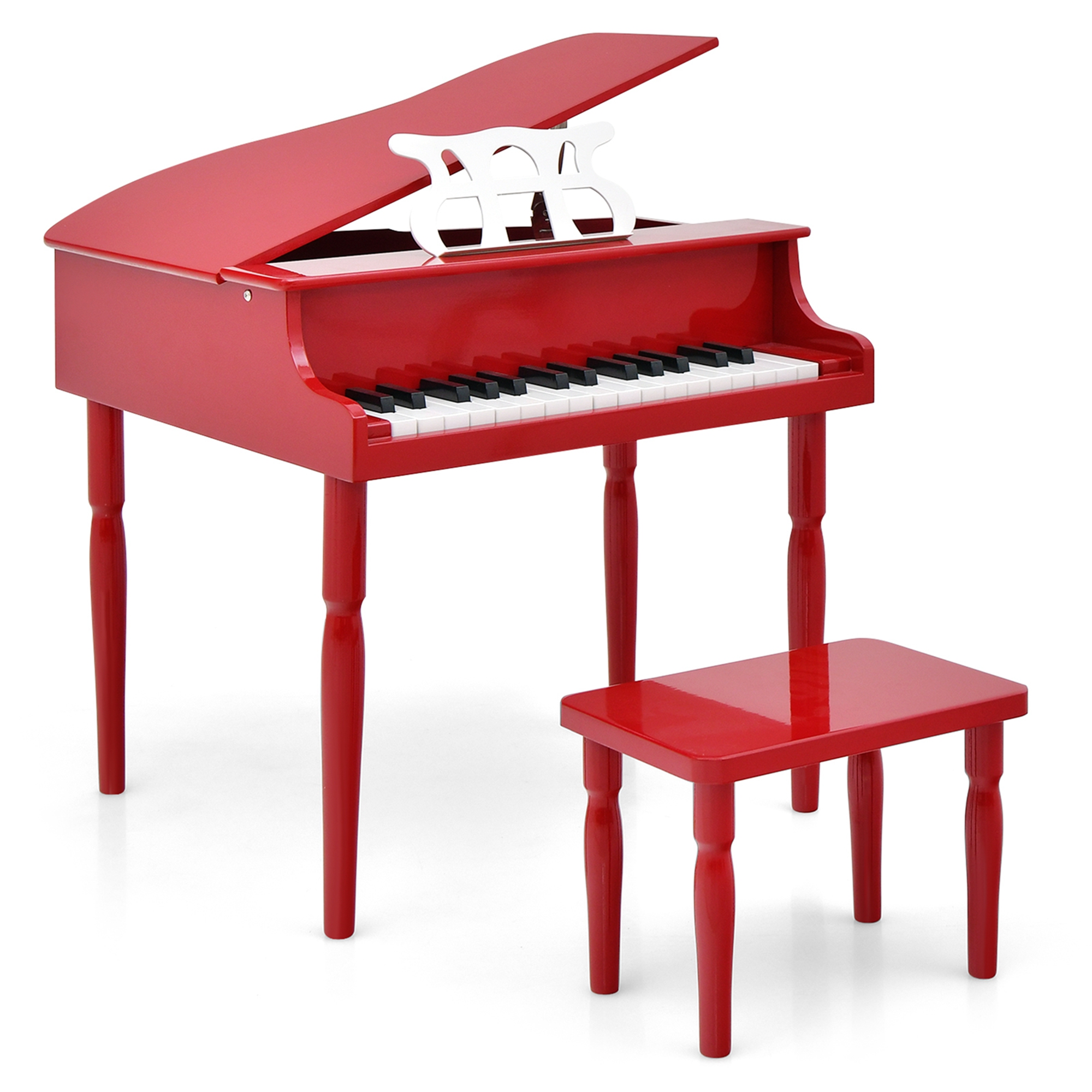 Kids' Wooden 30-Key Classic Baby Grand Piano - Red