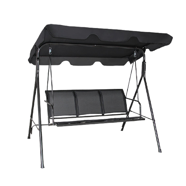 Photos - Canopy Swing Costway 3-Seat 550-Pound Capacity Outdoor Canopy Patio Swing - Black OP3192BK-UNTILGONE