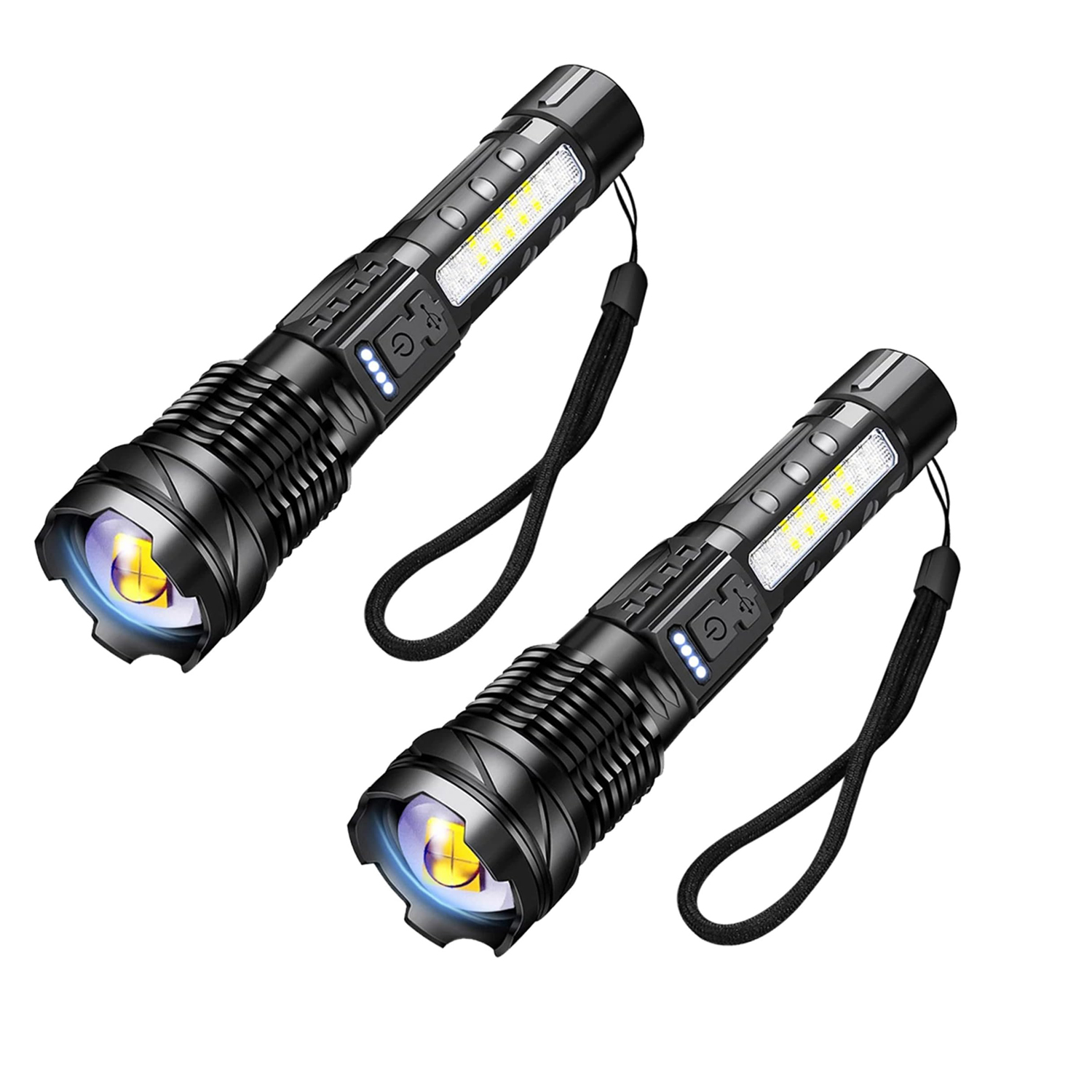 USB Rechargeable LED Flashlight (1- or 2-Pack) - 2-Pack