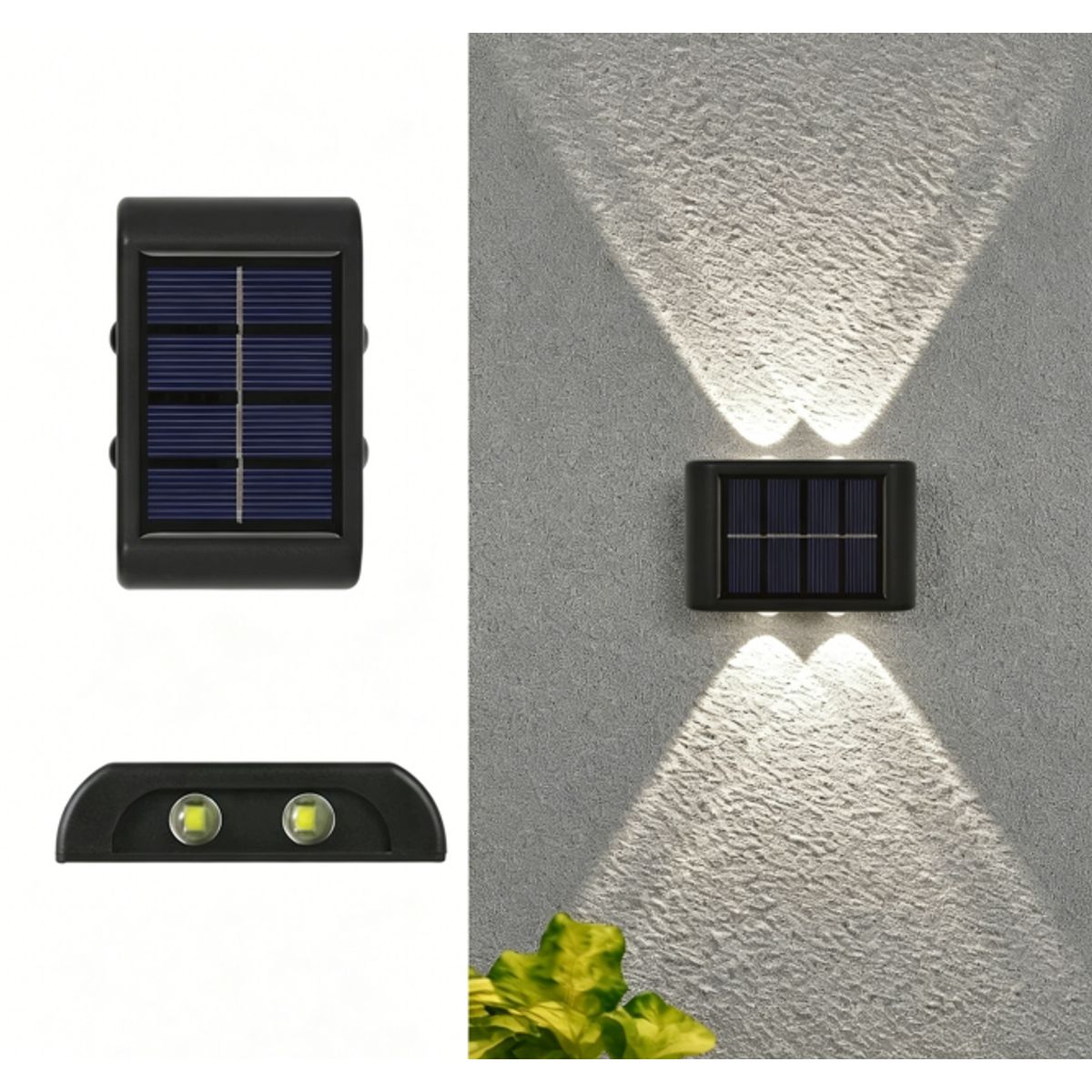 Waterproof Solar LED Wall Lamp - 4LED-Cool White-12Pack