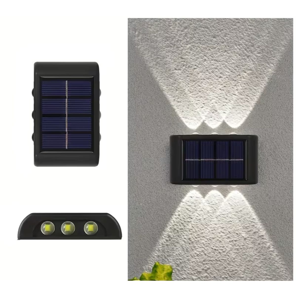 Waterproof Solar LED Wall Lamp - 6LED-Cool White-12Pack