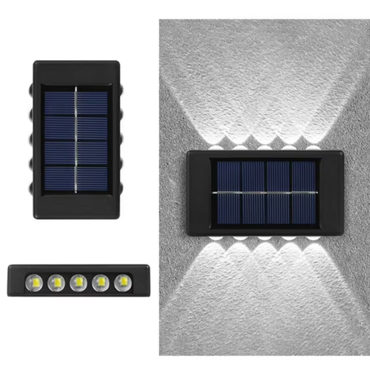 Waterproof Solar LED Wall Lamp - 10LED-Cool White-8Pack