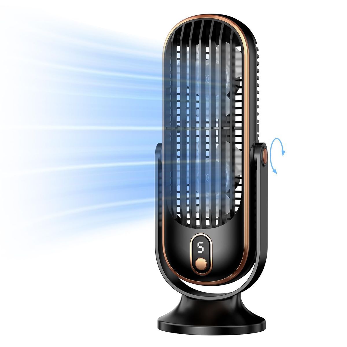 720&deg; Flippable Desk Fan - Black