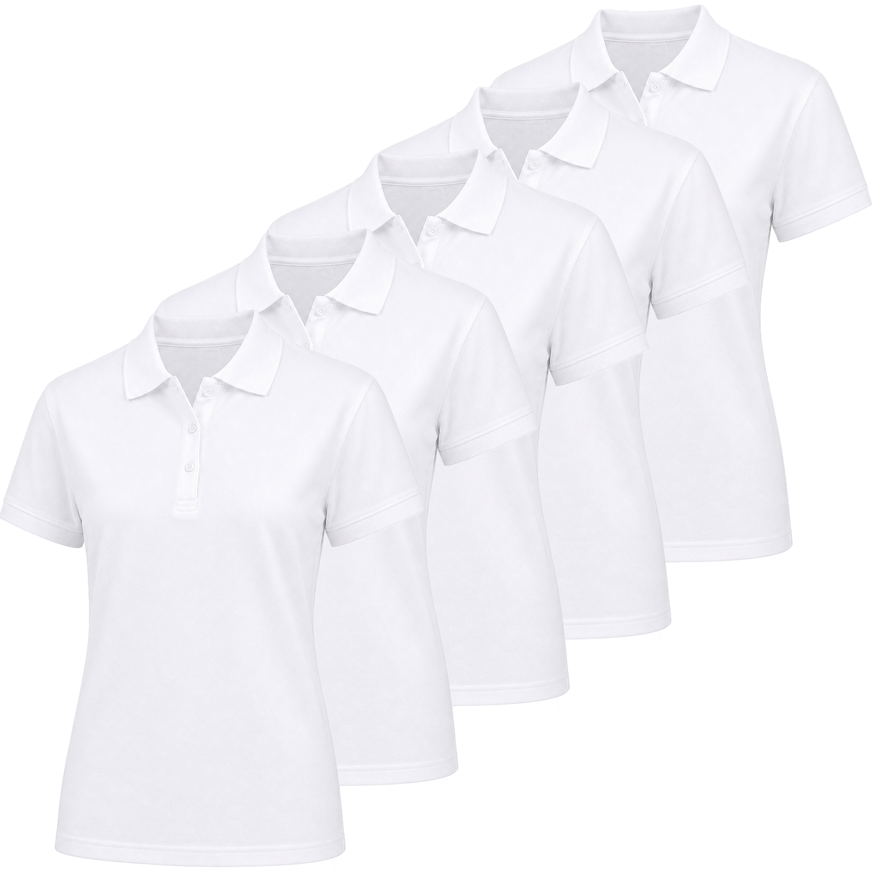 Juniors Short Sleeve School Uniform  Pique Polo Shirt 5Pack  JFP  WHWHWHWHWH  3XL
