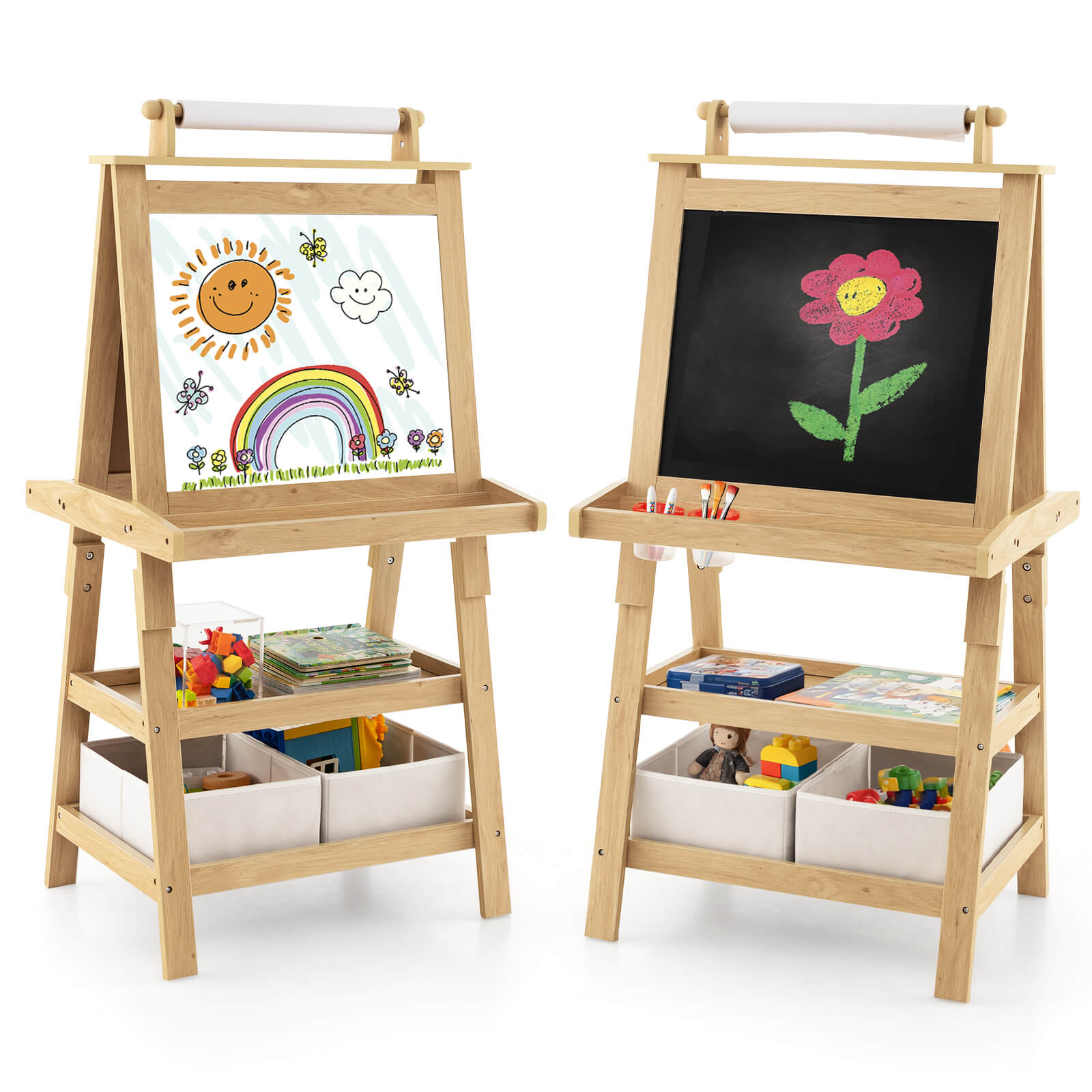 Kids' Double-Sided 3-in-1 Art Easel - Art Easel-Natural