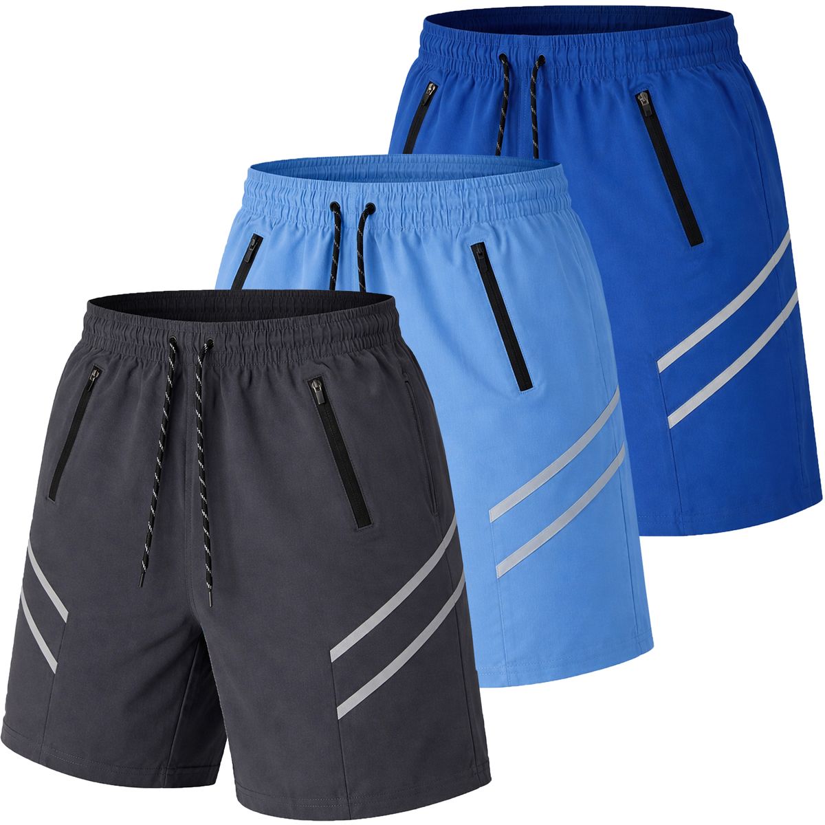 Men's Performance Training Shorts (3-Pack) - J/MWWS-104 - CH-LB-RY - M