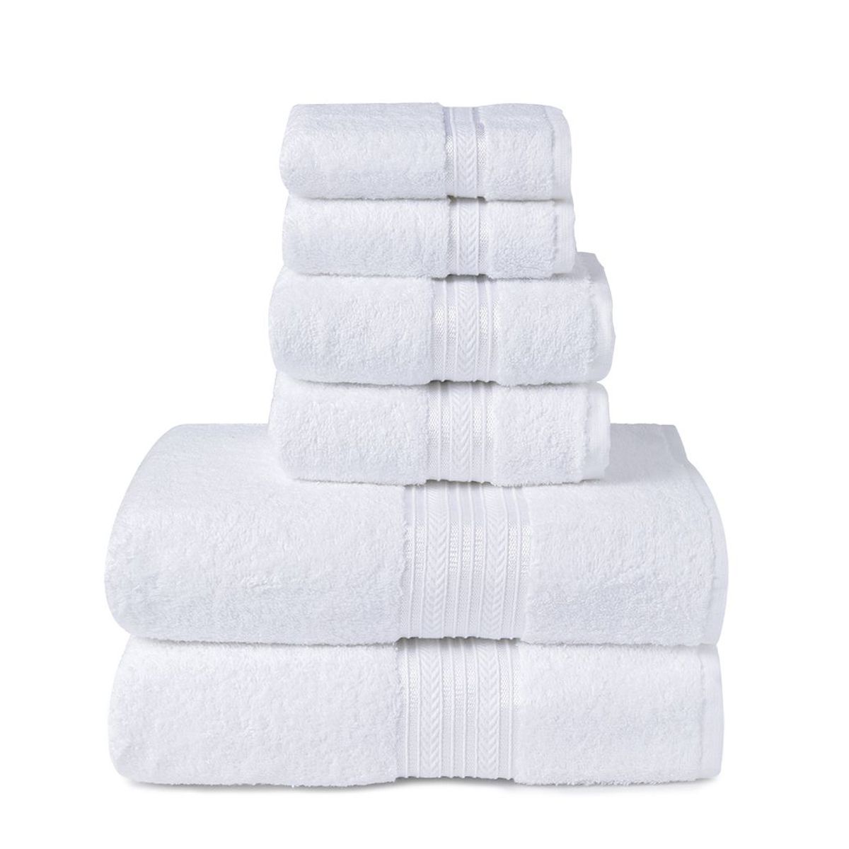 6-Piece Ringspun Cotton Towel Set - White