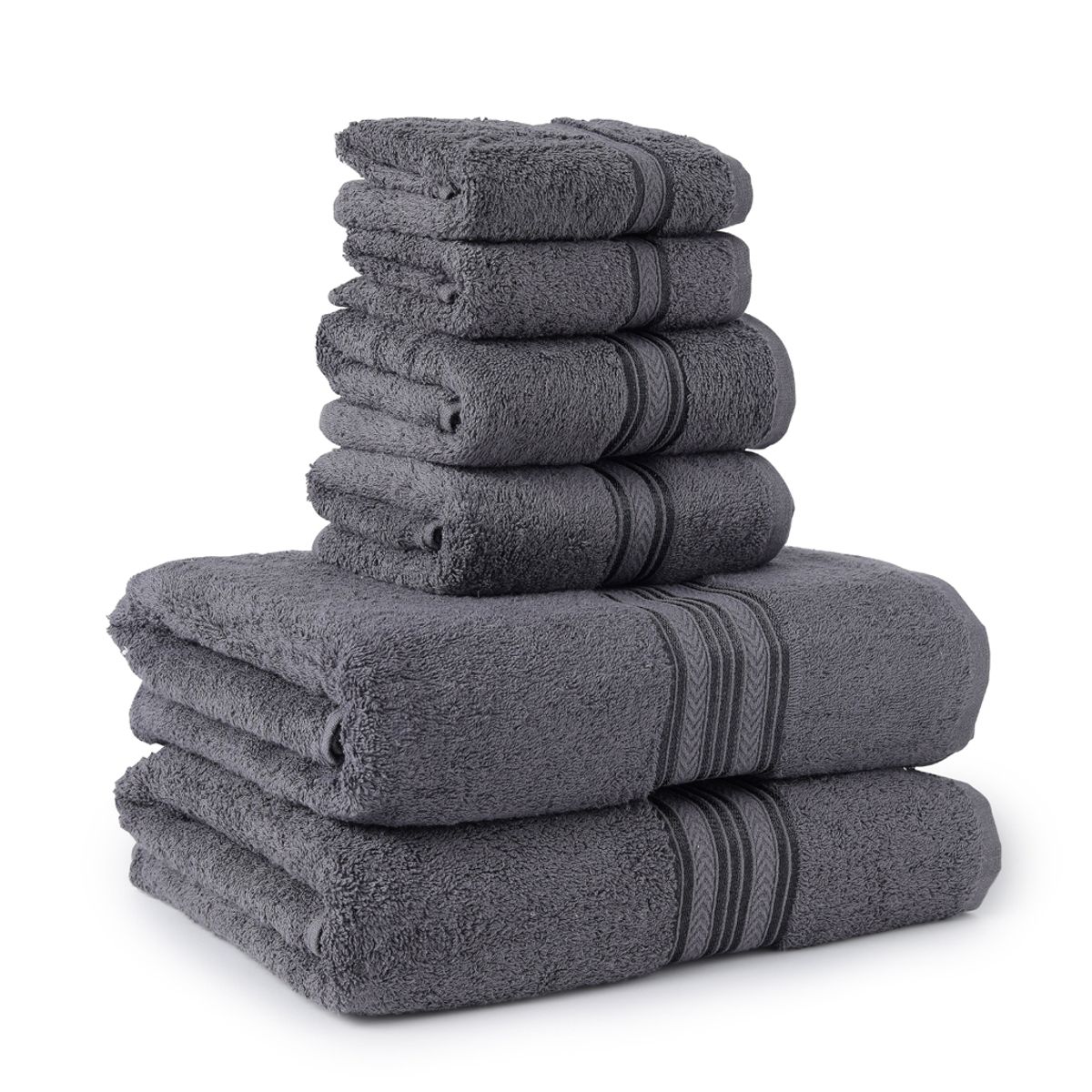 Photos - Towel Noble House 6-Piece Ringspun Cotton  Set - Grey 6PCS-TOWEL-GREY