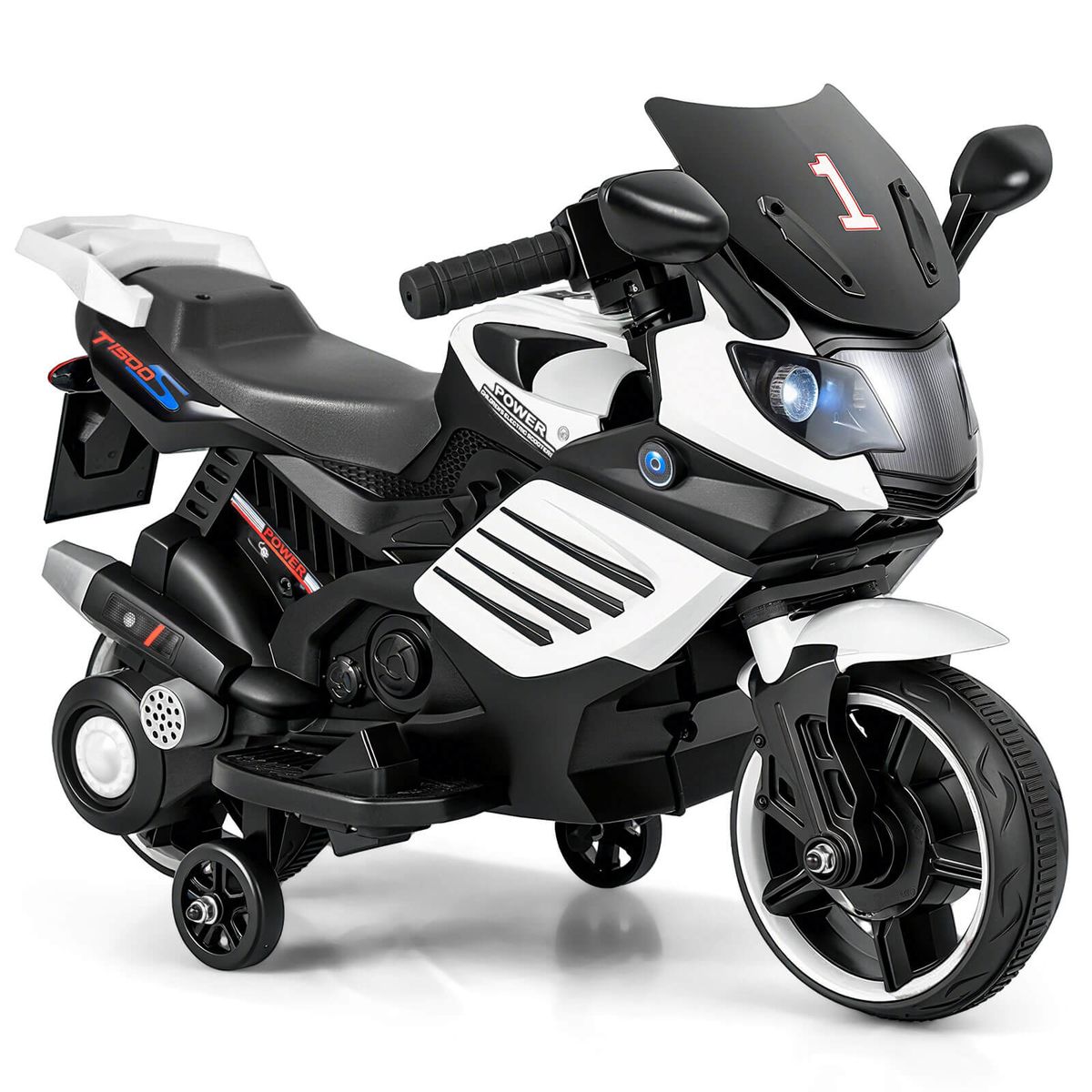 Kids' Ride-On Motorcycle (6V) - White