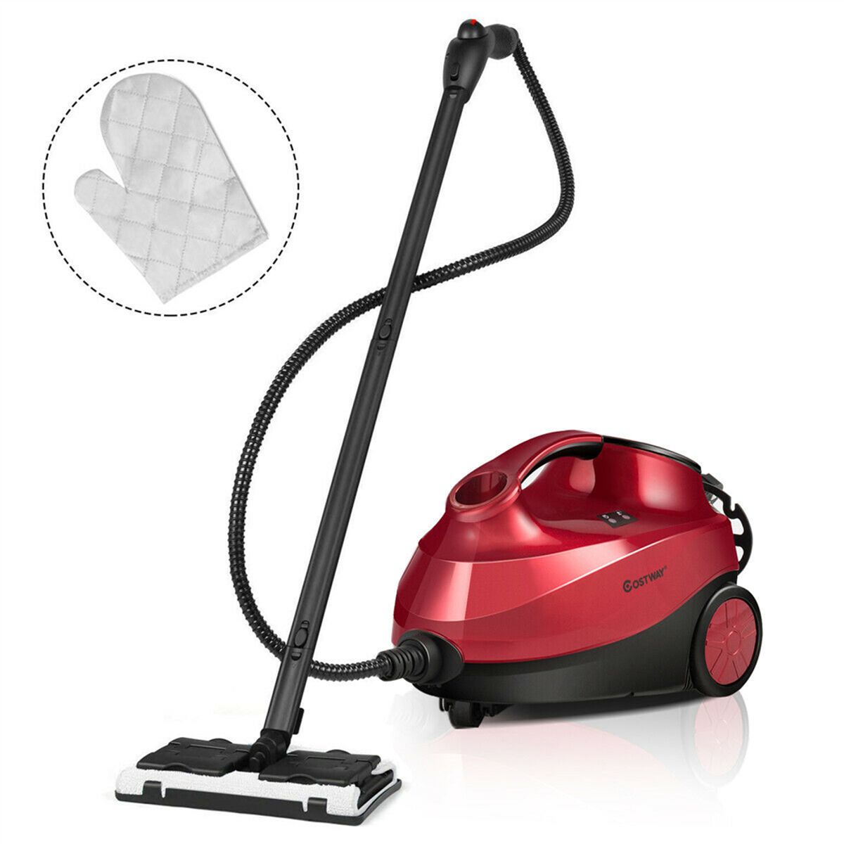 2000W Heavy-Duty Multi-Purpose Steam Cleaner Mop with Detachable Handheld Unit - Cleaner Purpose-Red