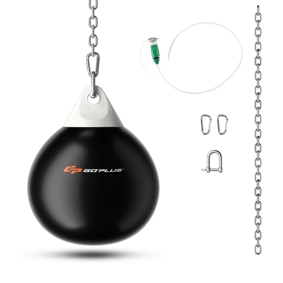 21" Water Punching Bag with Adjustable Hanging Chain - Black