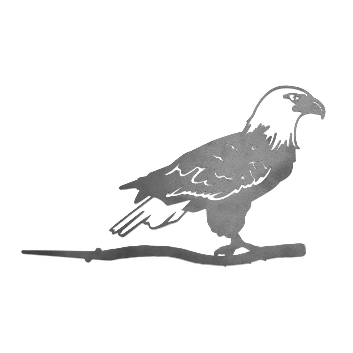 Steel Bald Eagle Tree Stake for Garden or Lawn - Raw Steel (can rust)