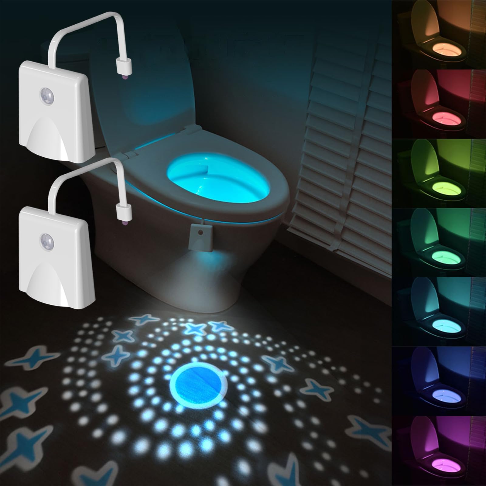 Motion Sensor Toilet Night Light (1- or 2-Pack) - 2 pack