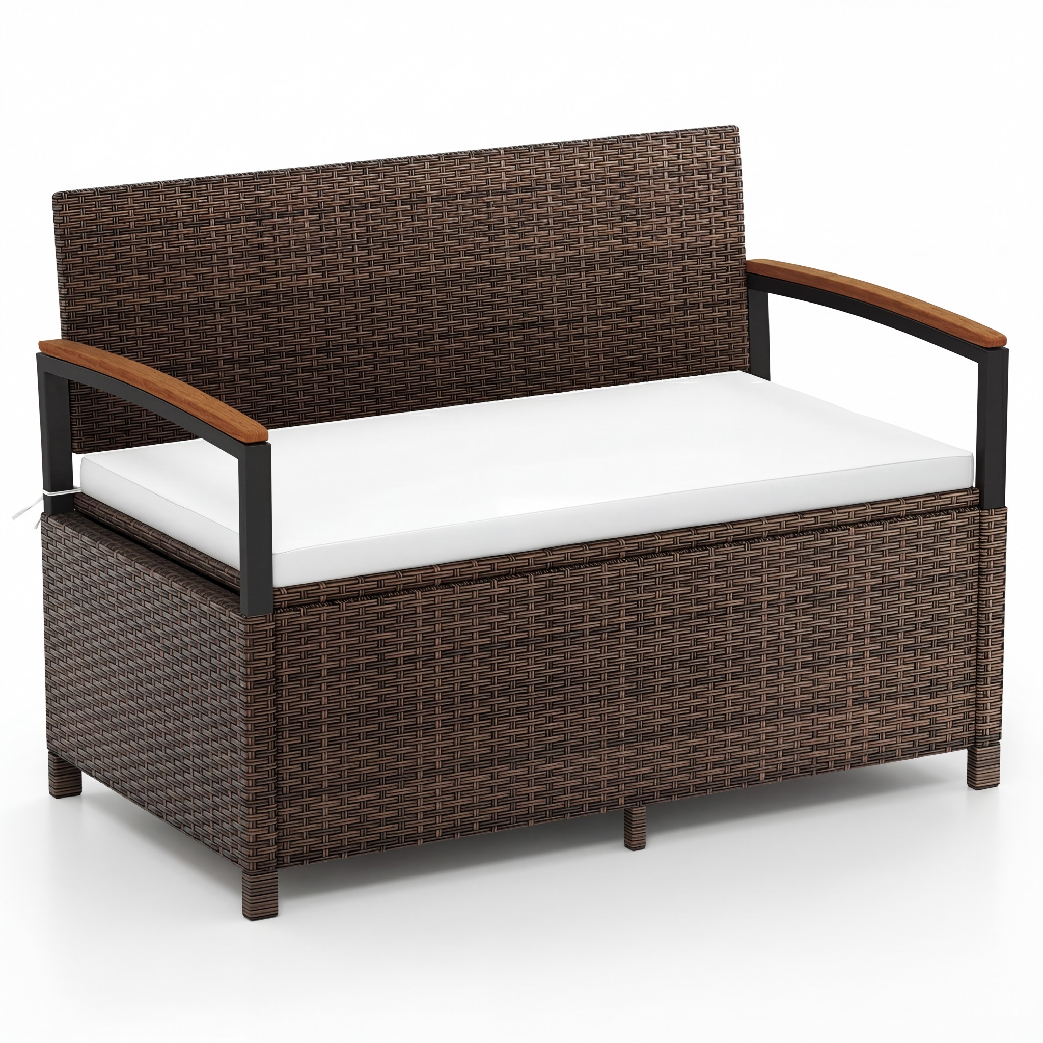 Outdoor Storage Bench - Storage Bench-Brown