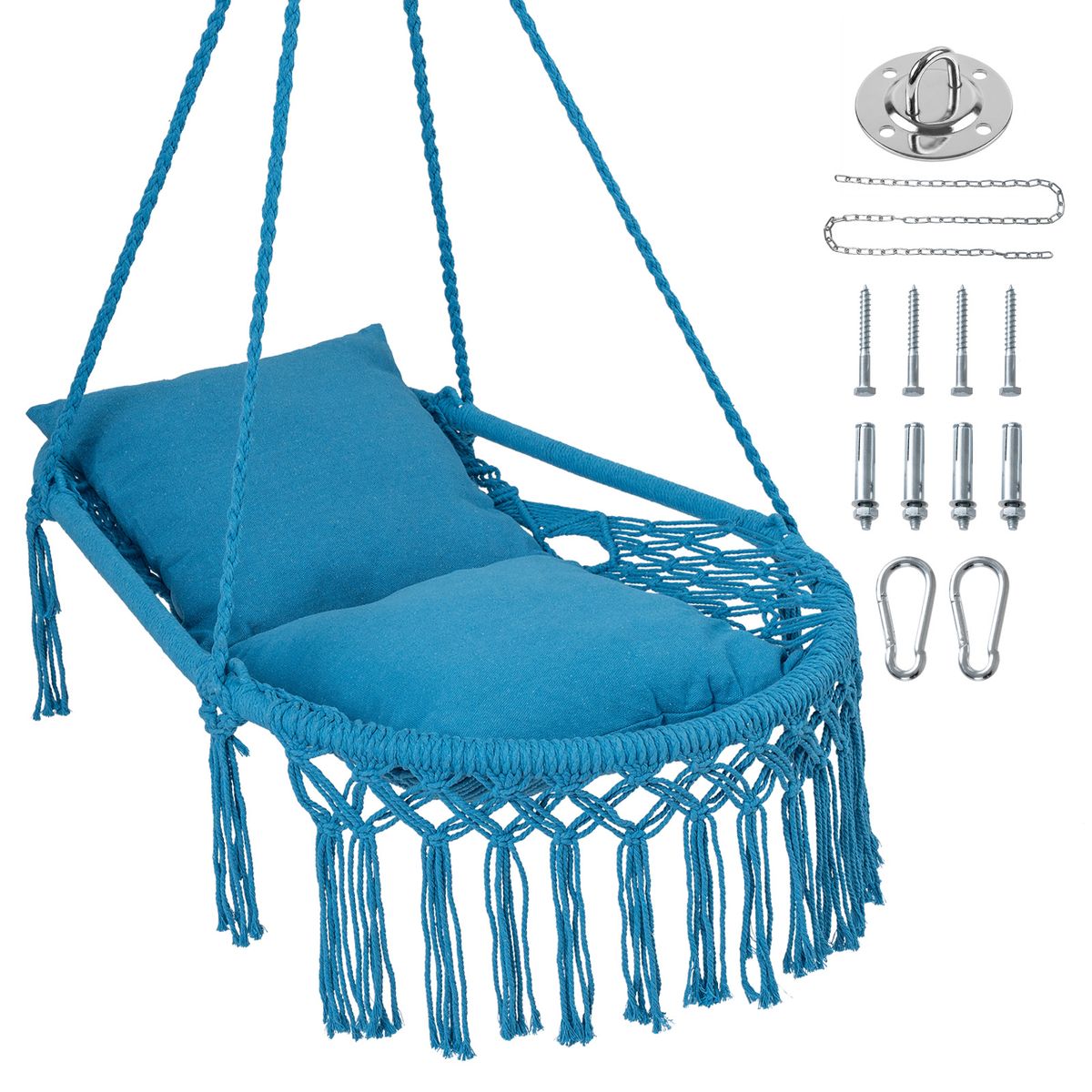 Macrame Swing Chair   Swing ChairBlue
