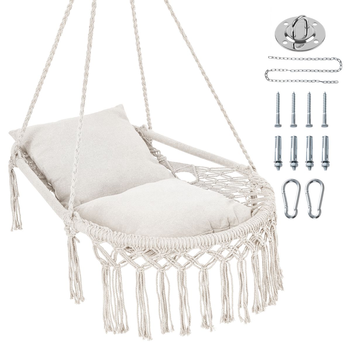 Macrame Swing Chair   Swing ChairBeige
