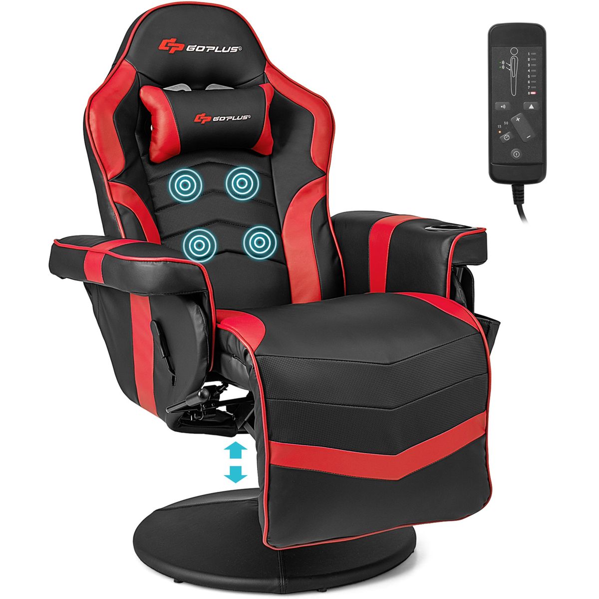 Massage Video Gaming Recliner Chair with Adjustable Height  Massage Gaming Chair RE