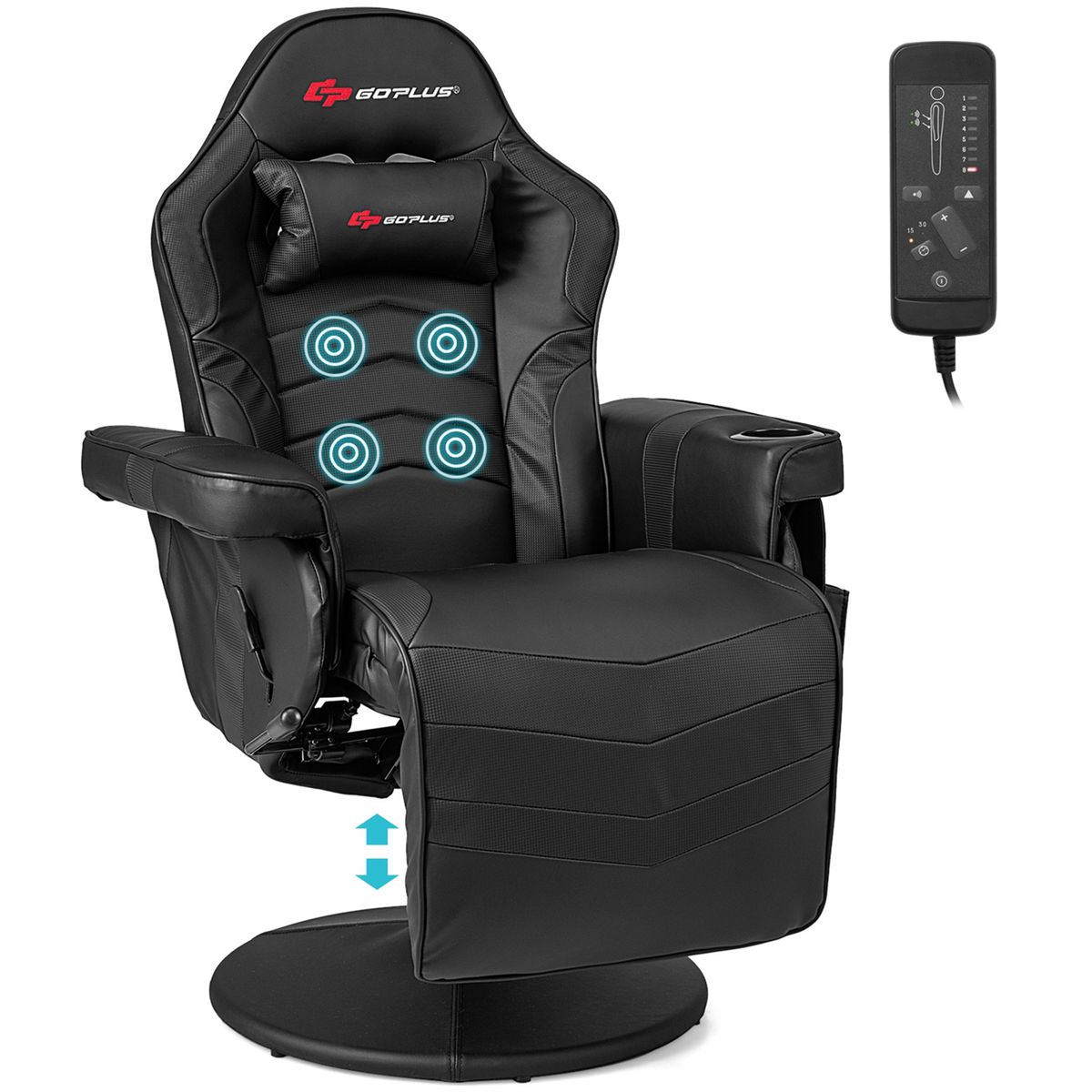 UntilGone – Massage Video Gaming Recliner Chair with Adjustable Height – Massage Gaming Chair DK