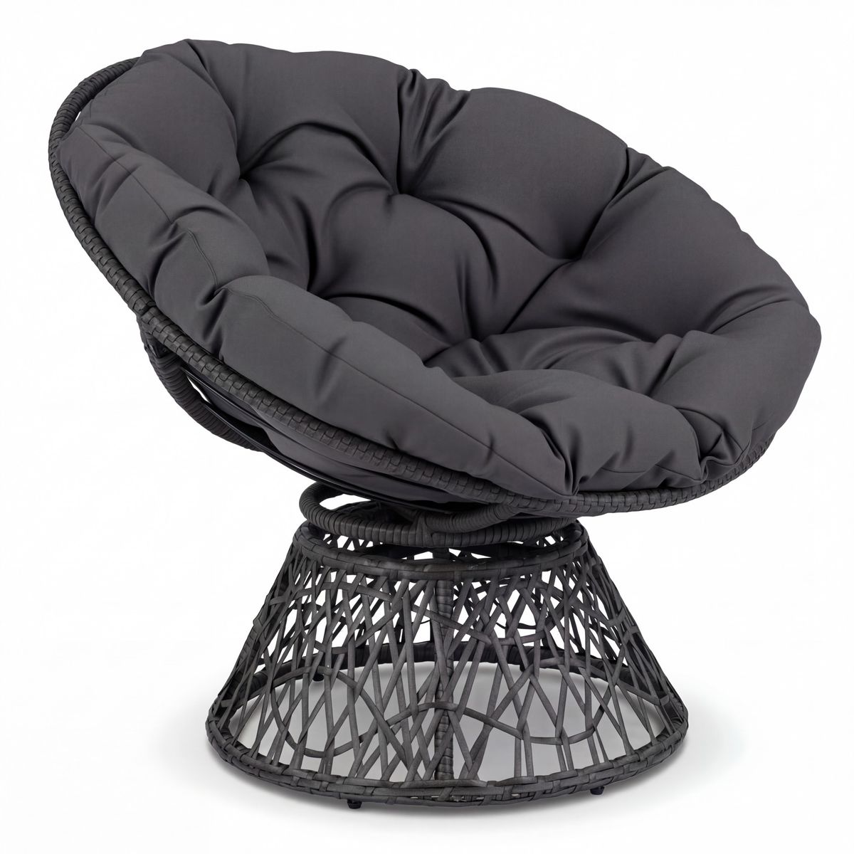 Oversized Papasan Chair   Swivel ChairGray