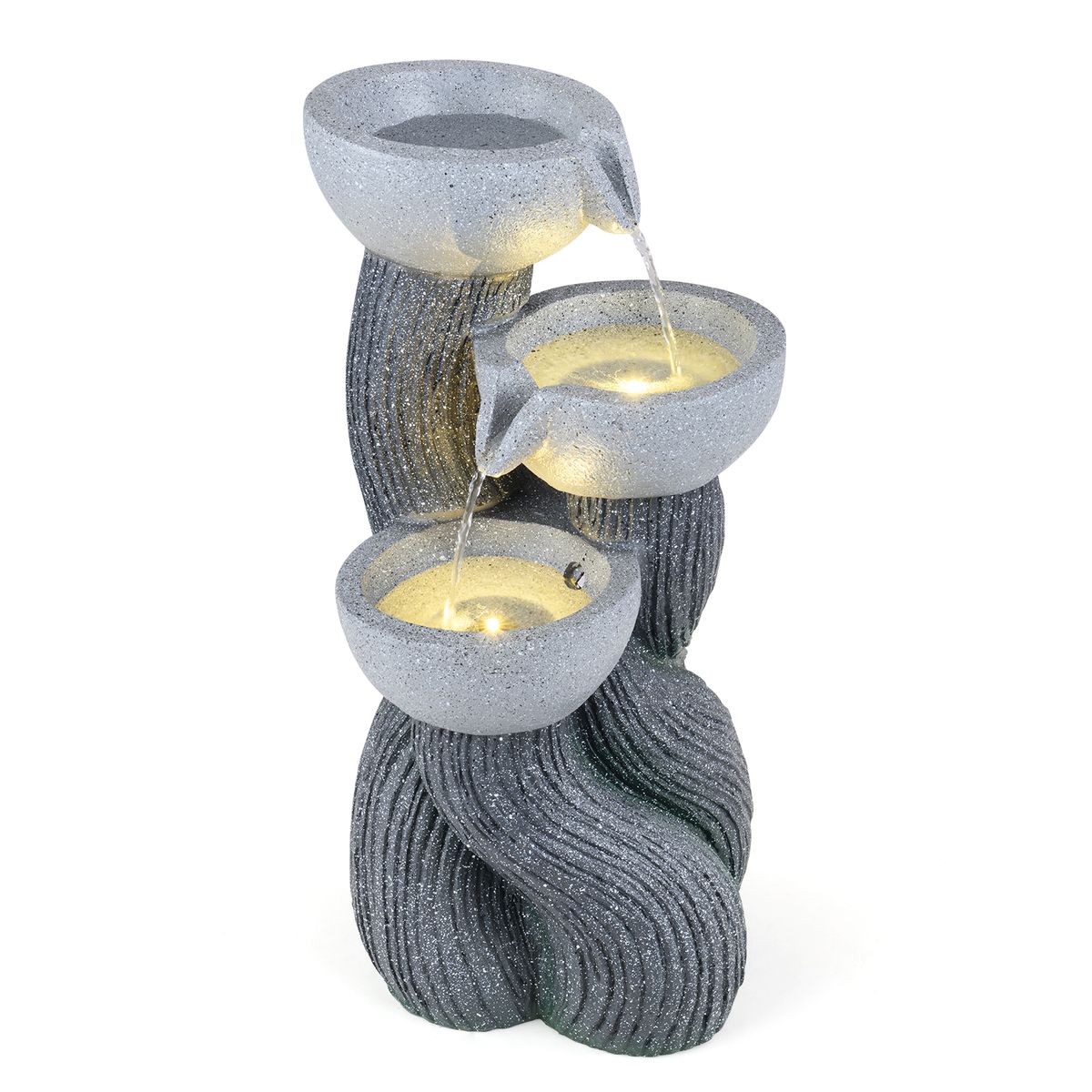 3-Tier Outdoor Water Fountain - Fountain-18.5"H