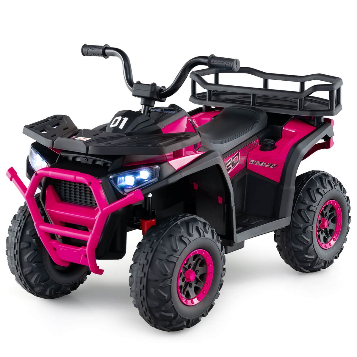24V Kids Ride-on Electric ATV Toy with LED Lights - Pink
