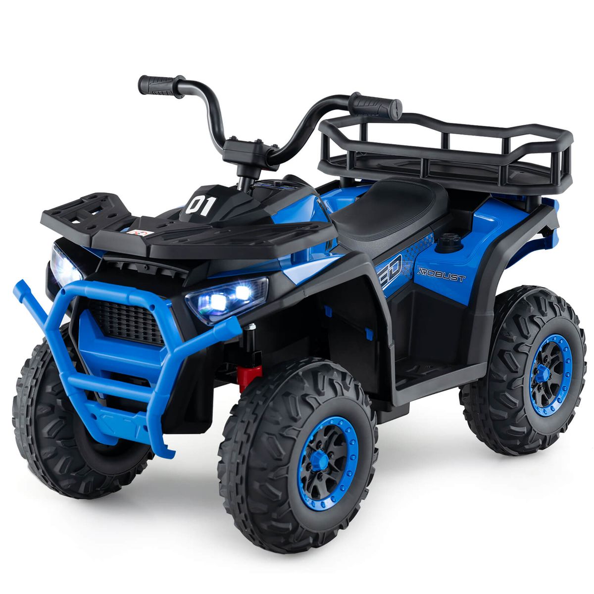 24V Kids Ride-on Electric ATV Toy with LED Lights - Navy