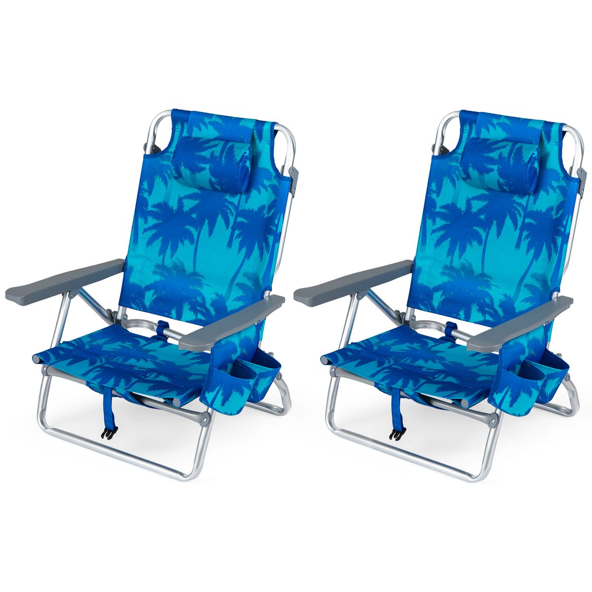 Low Beach Chair (2-Pack) - Tropical Leaf