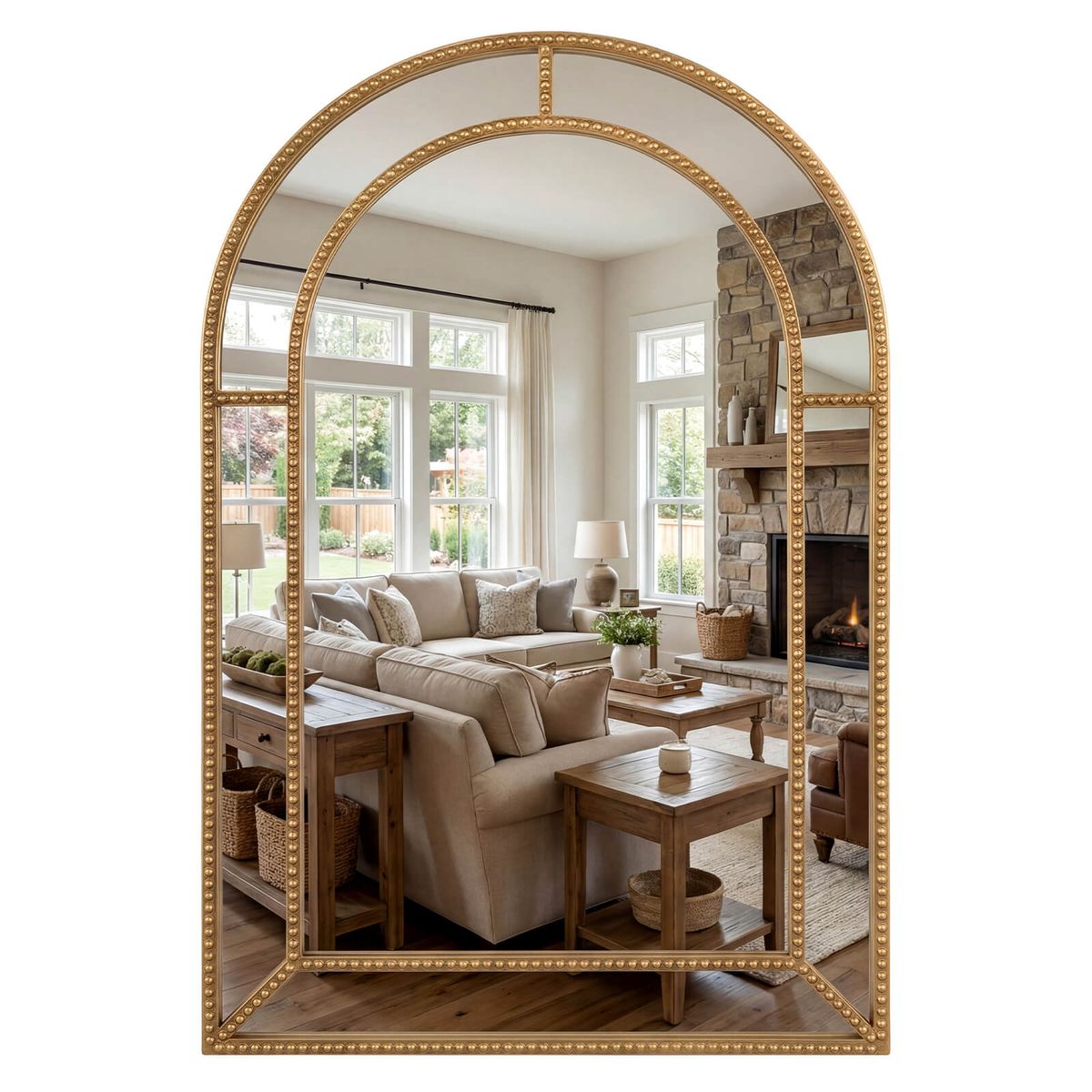 Photos - Wall Mirror Costway Gold Wall-Mounting Mirror - Arched HCST13302