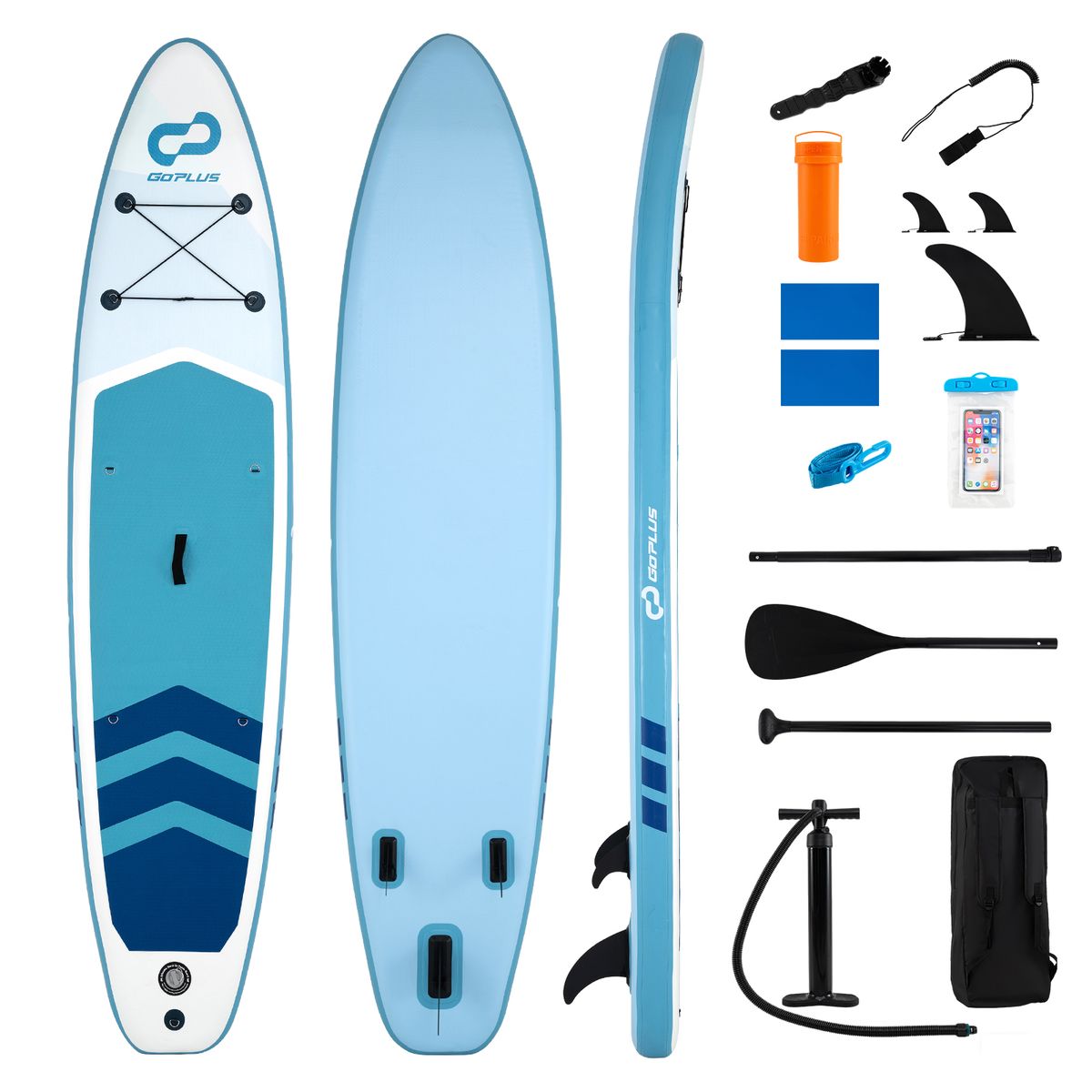 Photos - Paddleboard Costway Inflatable Stand-up Paddle Board - Dark Blue+Sky Blue HCST14555 