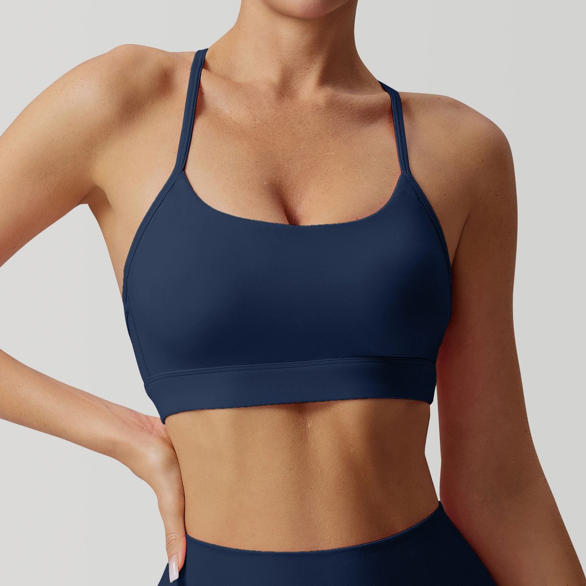 Women&rsquo;s Y-Back Sports Bra - Navy Blue-2XL
