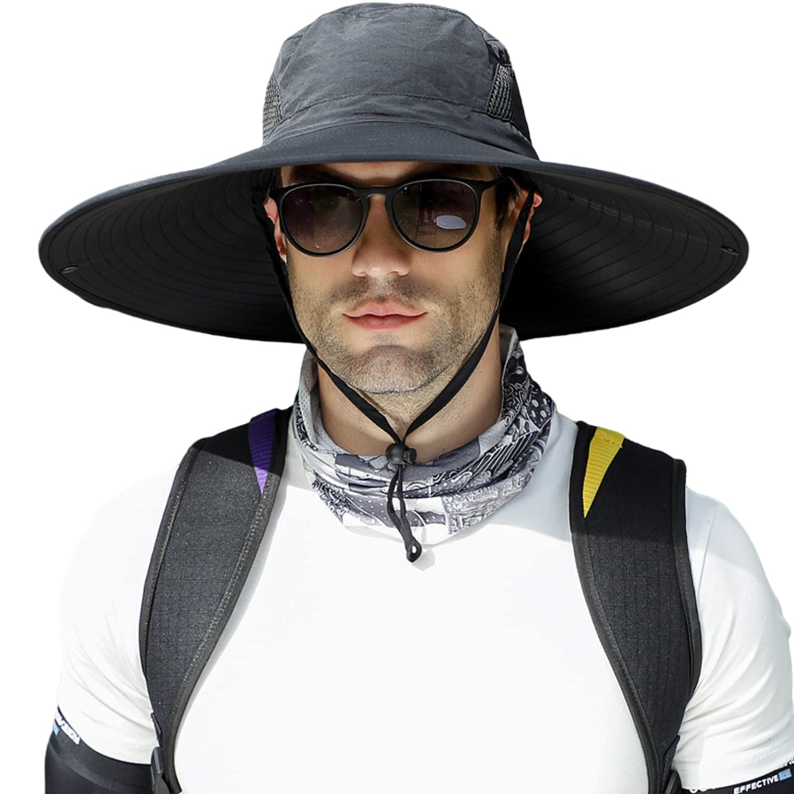Lightweight Large Brim Fisherman Hat - Black-image-SKU21340916