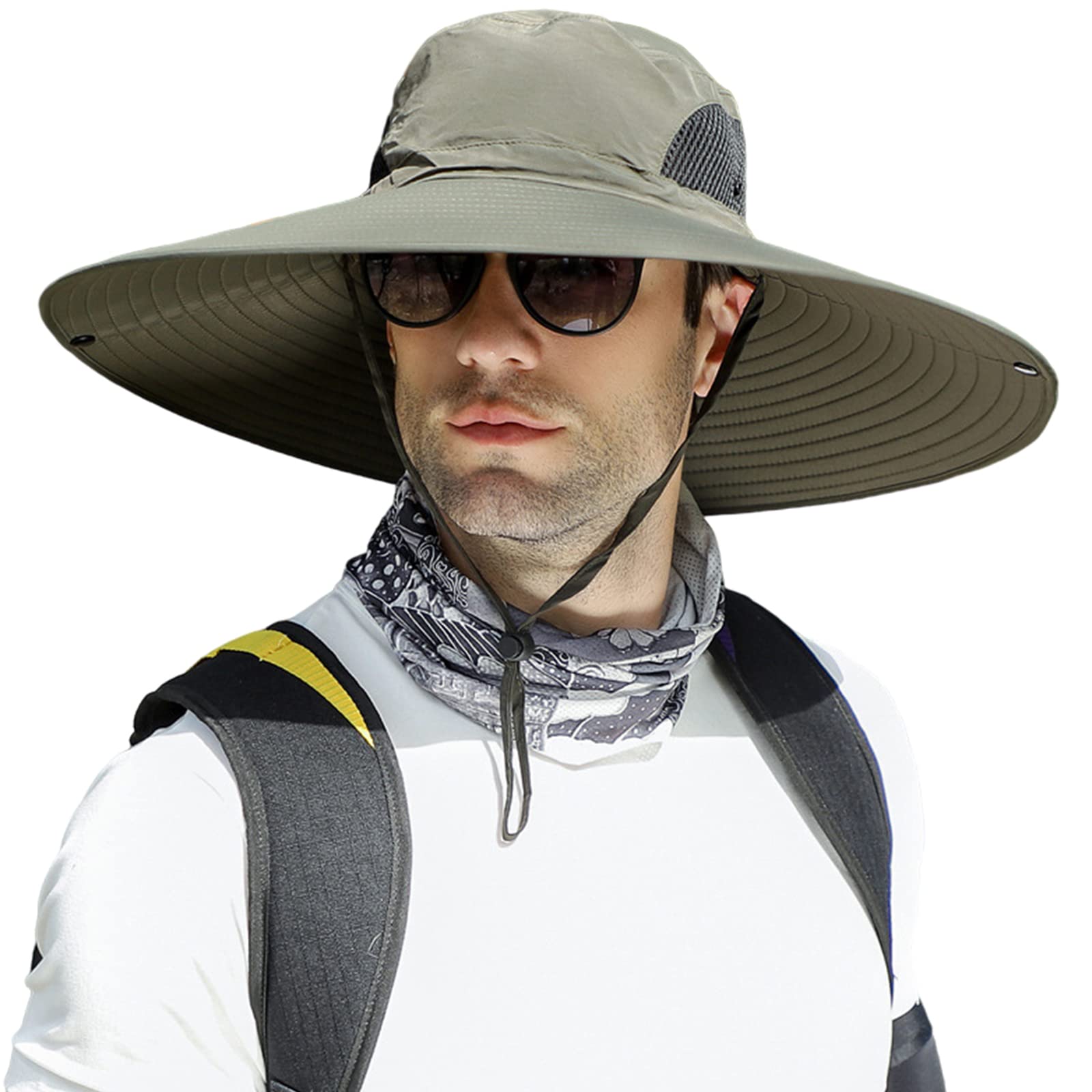 Lightweight Large Brim Fisherman Hat - Army Green-image-SKU21340919