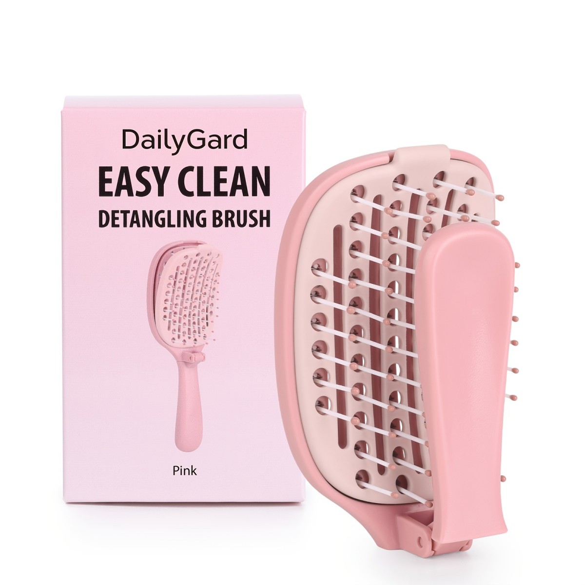 Foldable Travel Hair Brush - Pink